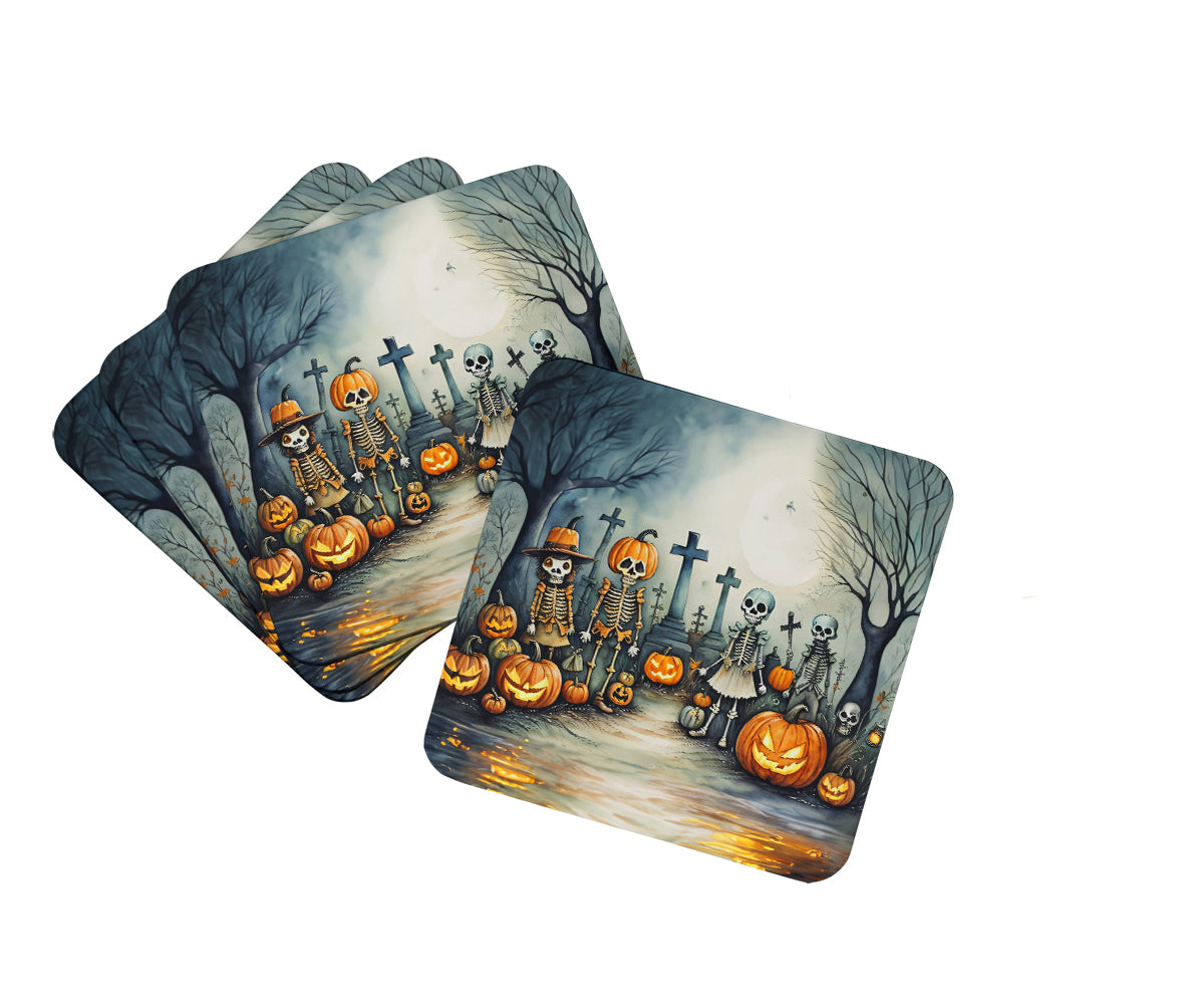 Buy this Calacas Skeletons Spooky Halloween Foam Coaster Set of 4
