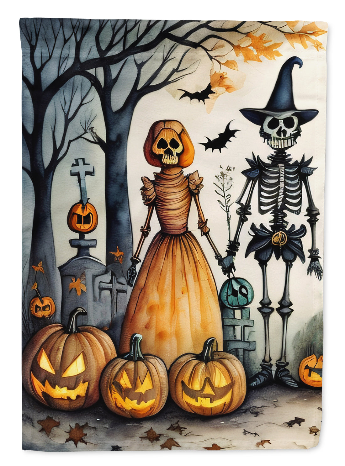 Buy this Calacas Skeletons Spooky Halloween House Flag