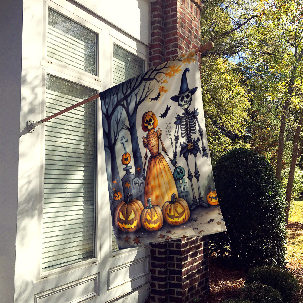 Calacas Skeletons Spooky Halloween House Flag