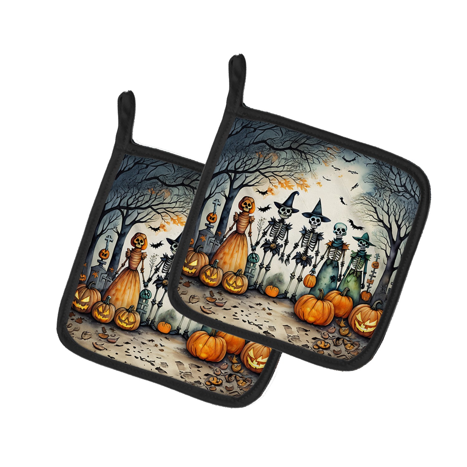 Buy this Calacas Skeletons Spooky Halloween Pair of Pot Holders