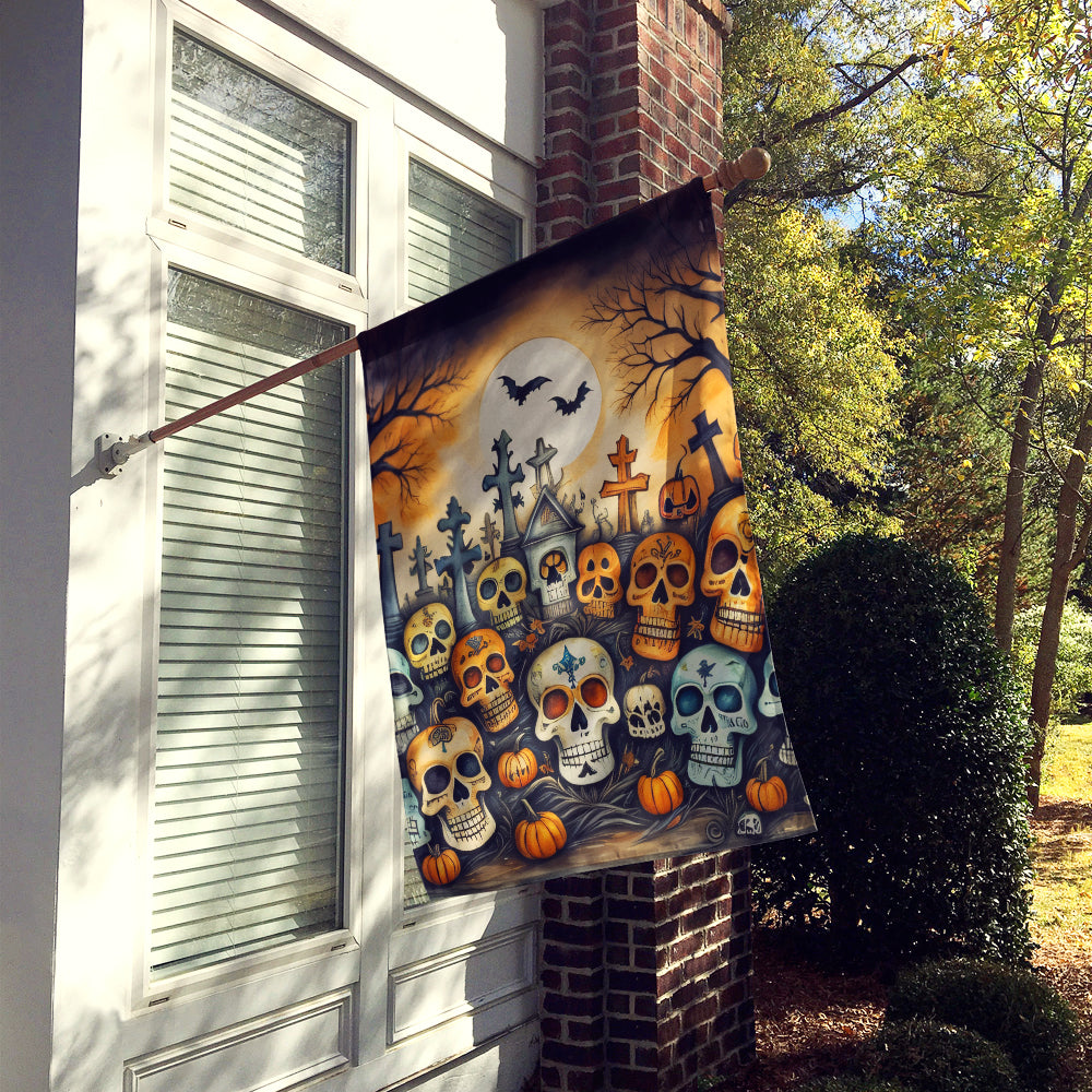 Calaveras Sugar Skulls Spooky Halloween House Flag