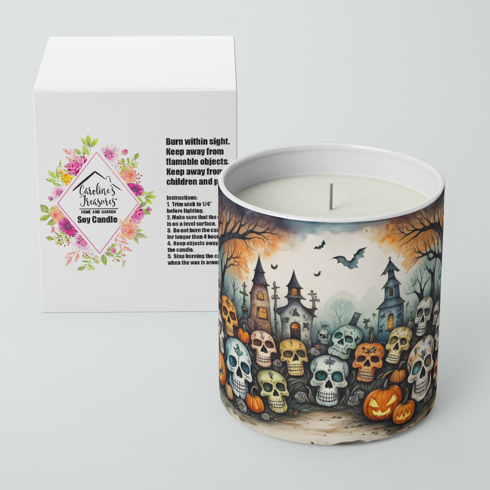 Buy this Calaveras Sugar Skulls Spooky Halloween Decorative Soy Candle