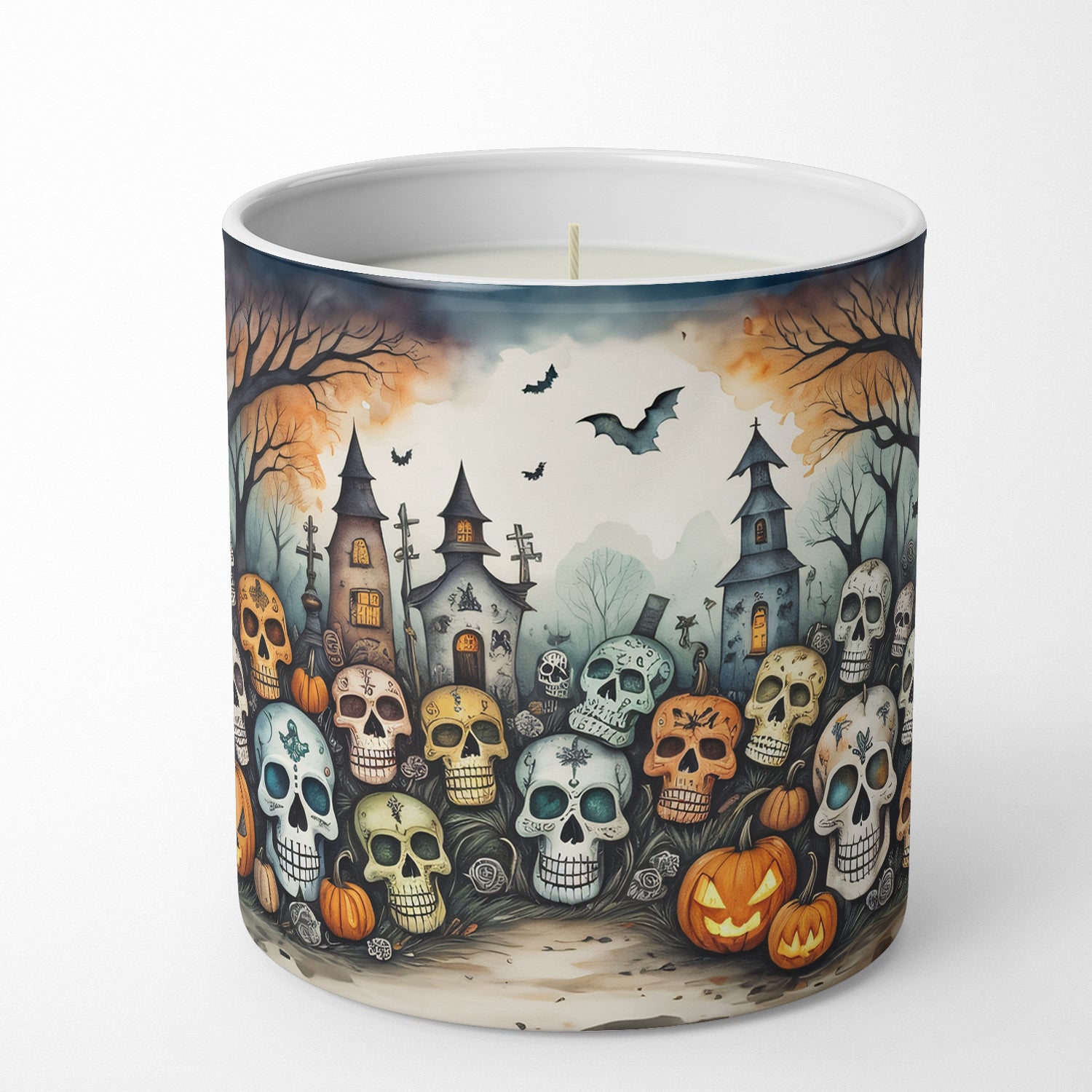 Buy this Calaveras Sugar Skulls Spooky Halloween Decorative Soy Candle