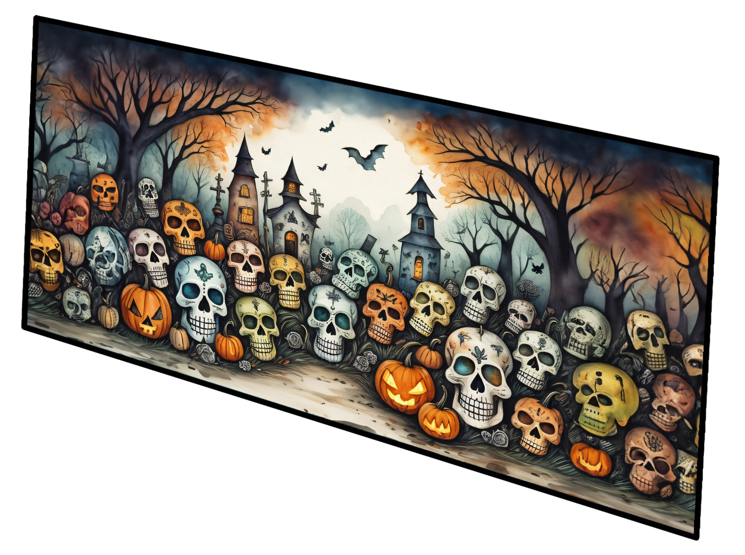 Buy this Calaveras Sugar Skulls Spooky Halloween Indoor / Outdoor Runner Mat 28x58