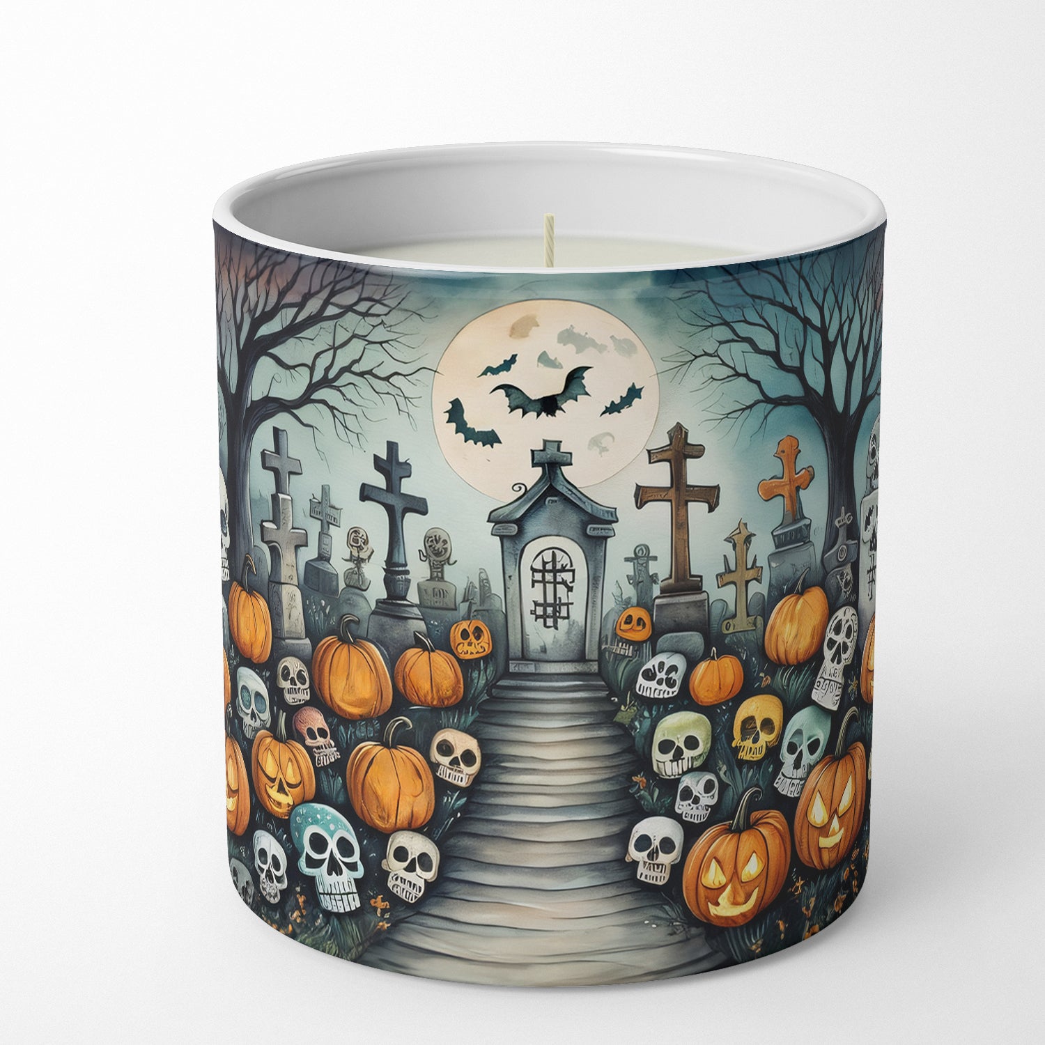 Calaveras Sugar Skulls Spooky Halloween Decorative Soy Candle