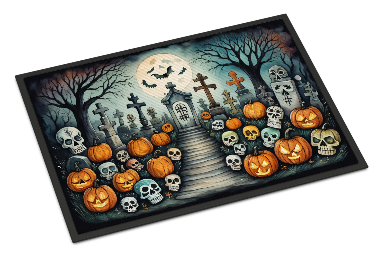Buy this Calaveras Sugar Skulls Spooky Halloween Doormat 18x27