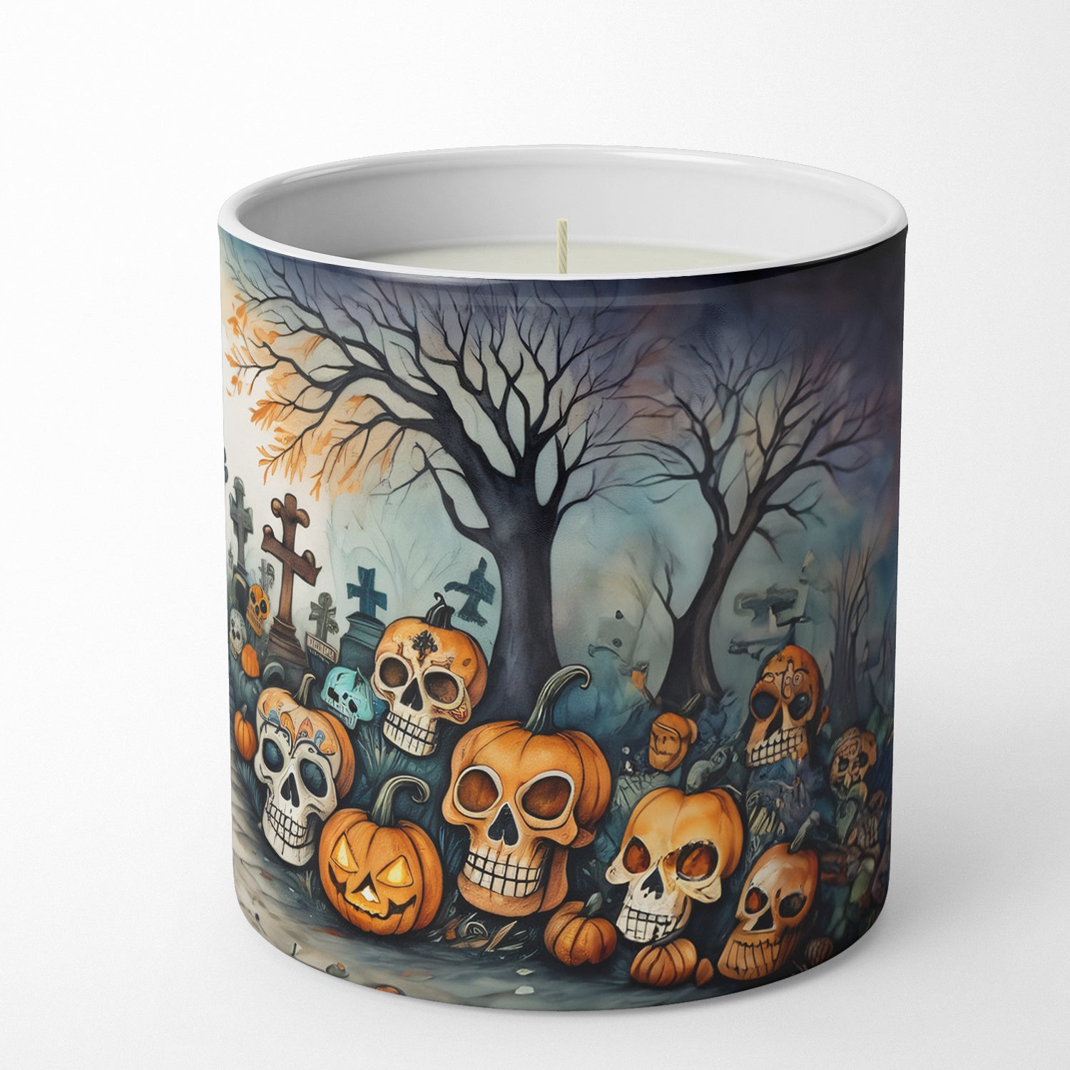 Calaveras Sugar Skulls Spooky Halloween Decorative Soy Candle