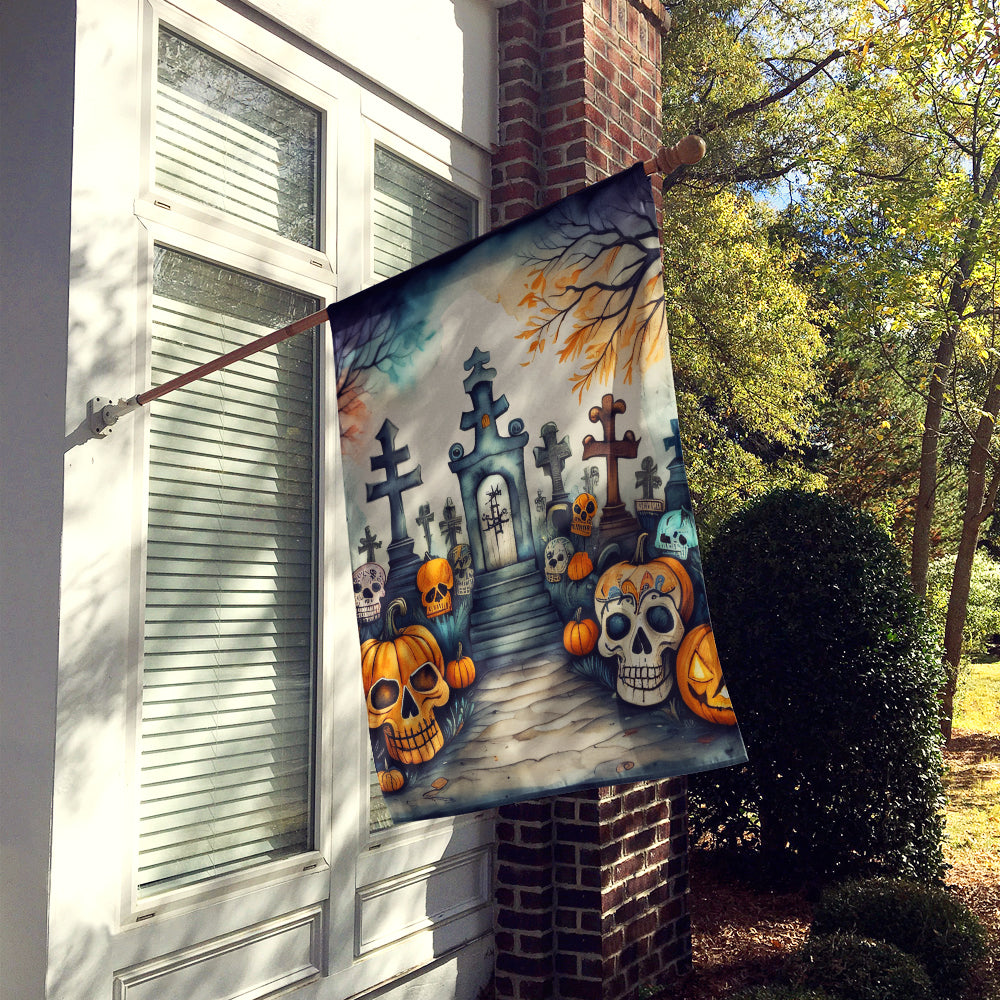 Calaveras Sugar Skulls Spooky Halloween House Flag
