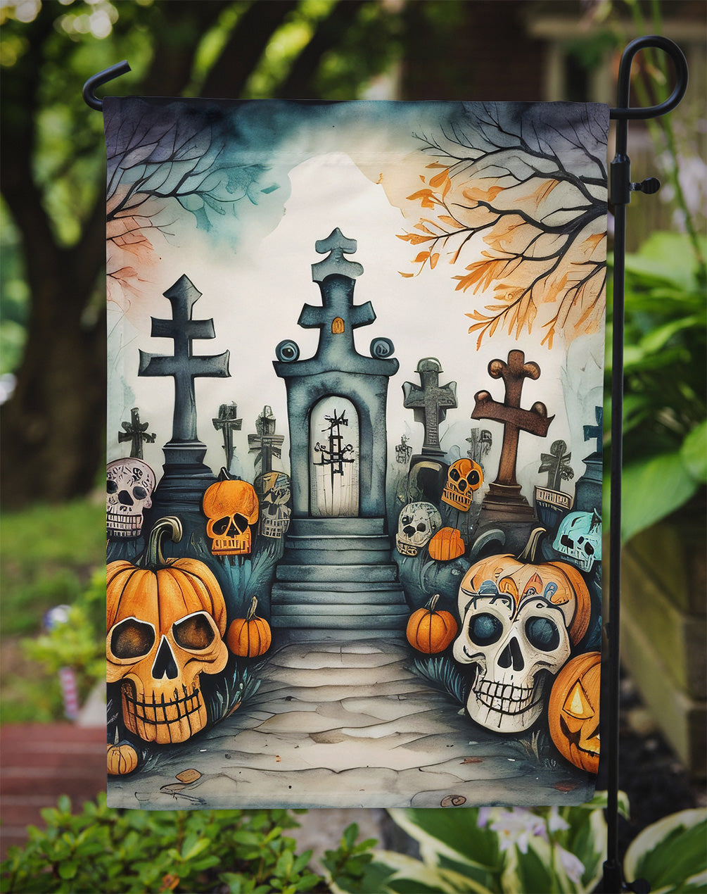 Calaveras Sugar Skulls Spooky Halloween Garden Flag