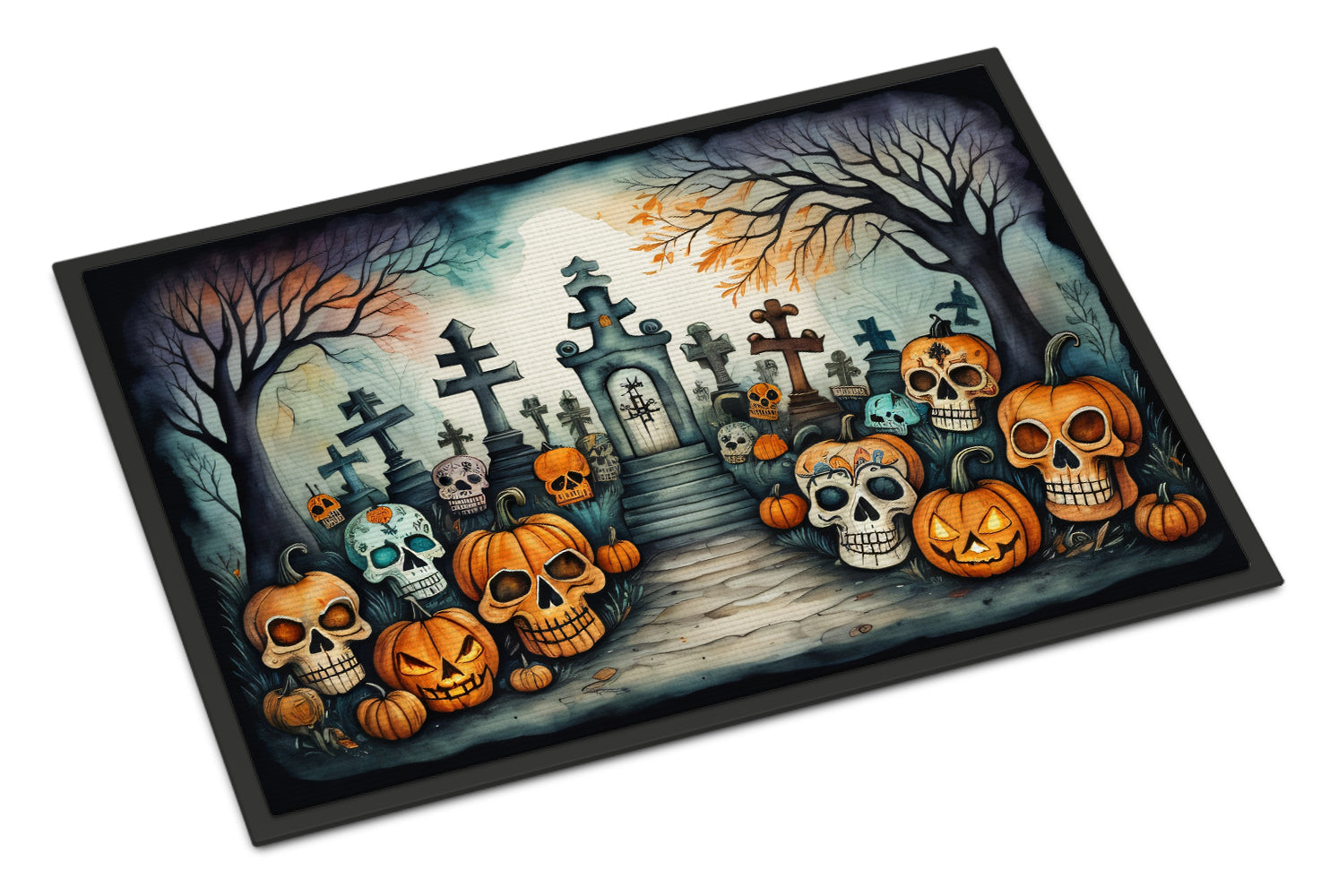 Buy this Calaveras Sugar Skulls Spooky Halloween Doormat 18x27