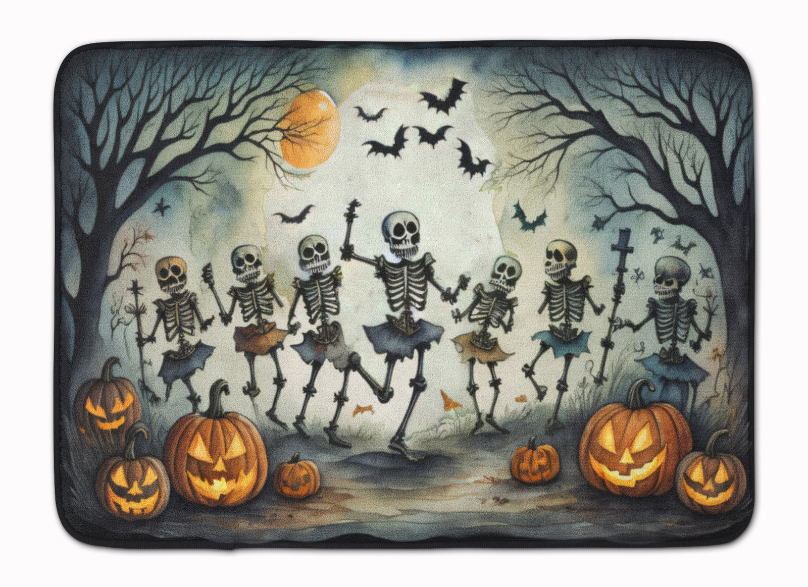 Buy this Dancing Skeletons Spooky Halloween Memory Foam Kitchen Mat