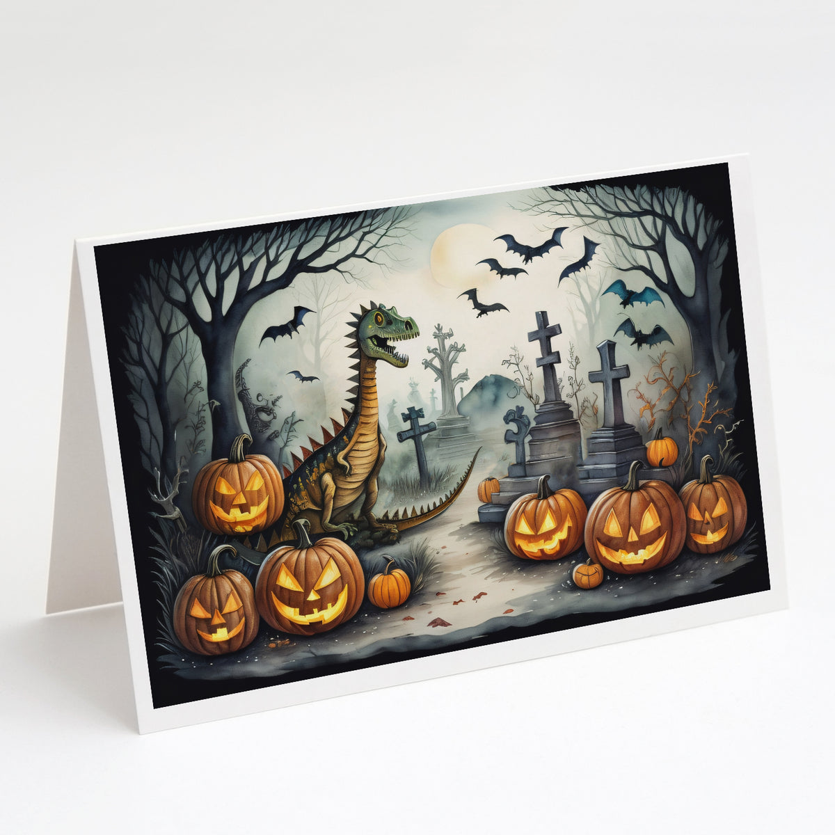 Buy this Dinosaurs Spooky Halloween Greeting Cards and Envelopes Pack of 8