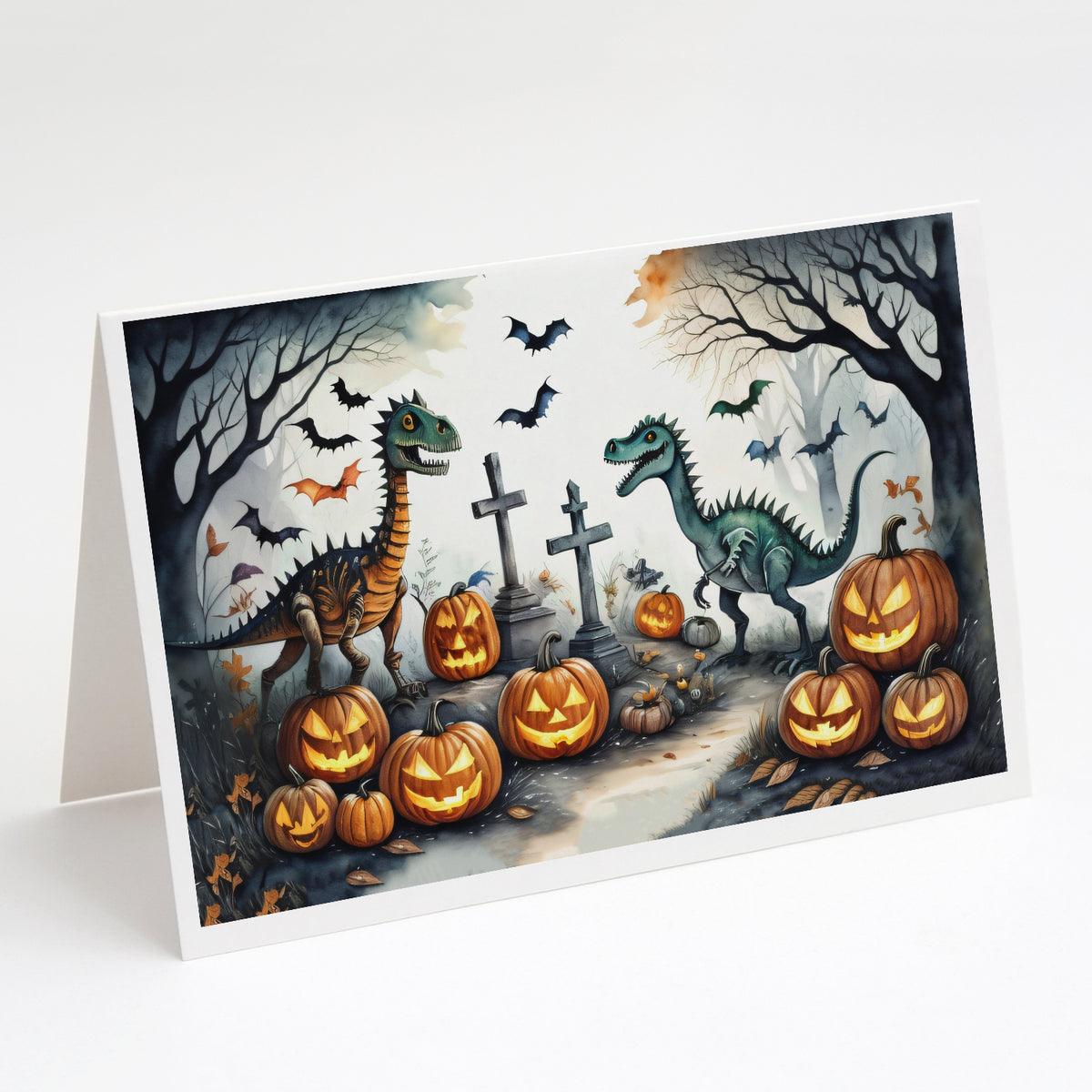 Buy this Dinosaurs Spooky Halloween Greeting Cards and Envelopes Pack of 8