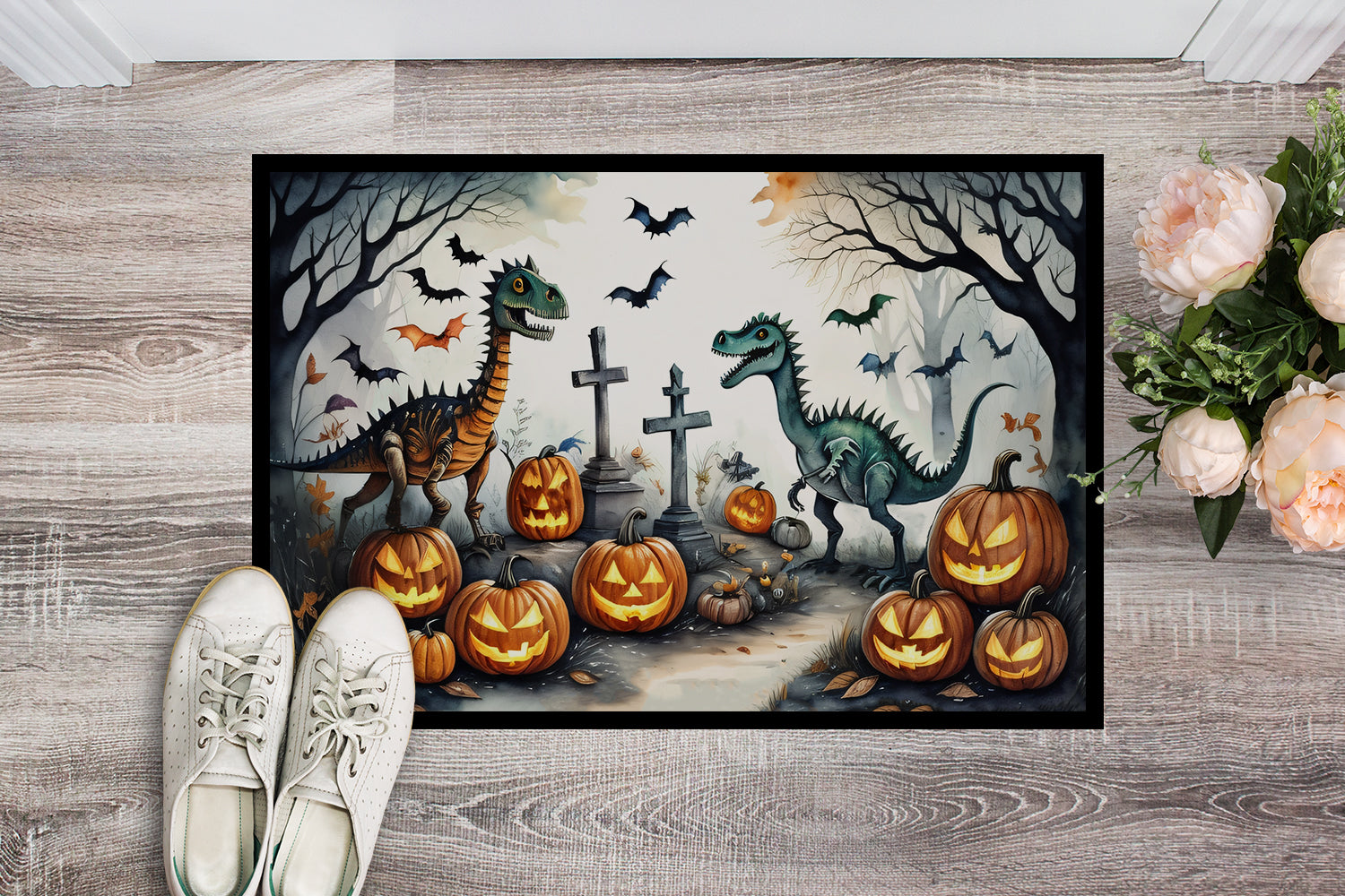 Buy this Dinosaurs Spooky Halloween Indoor or Outdoor Mat 24x36