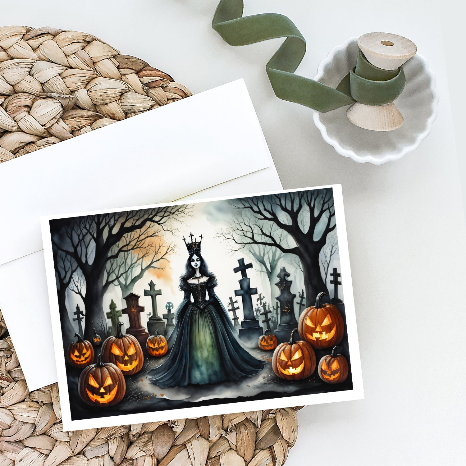 Evil Queen Spooky Halloween Greeting Cards and Envelopes Pack of 8