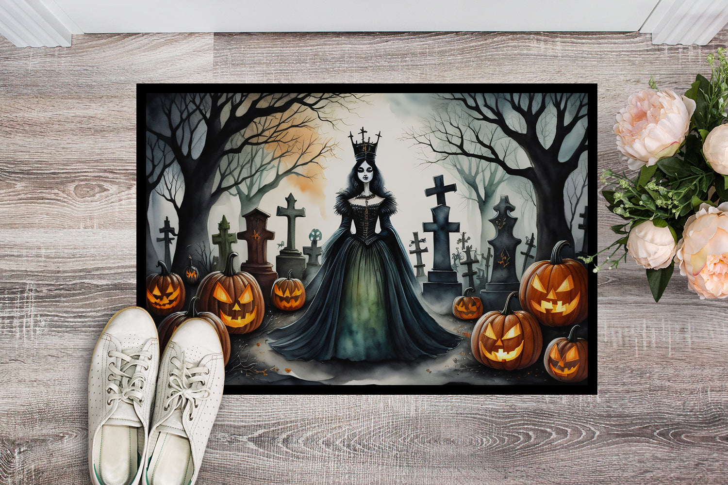Evil Queen Spooky Halloween Doormat 18x27