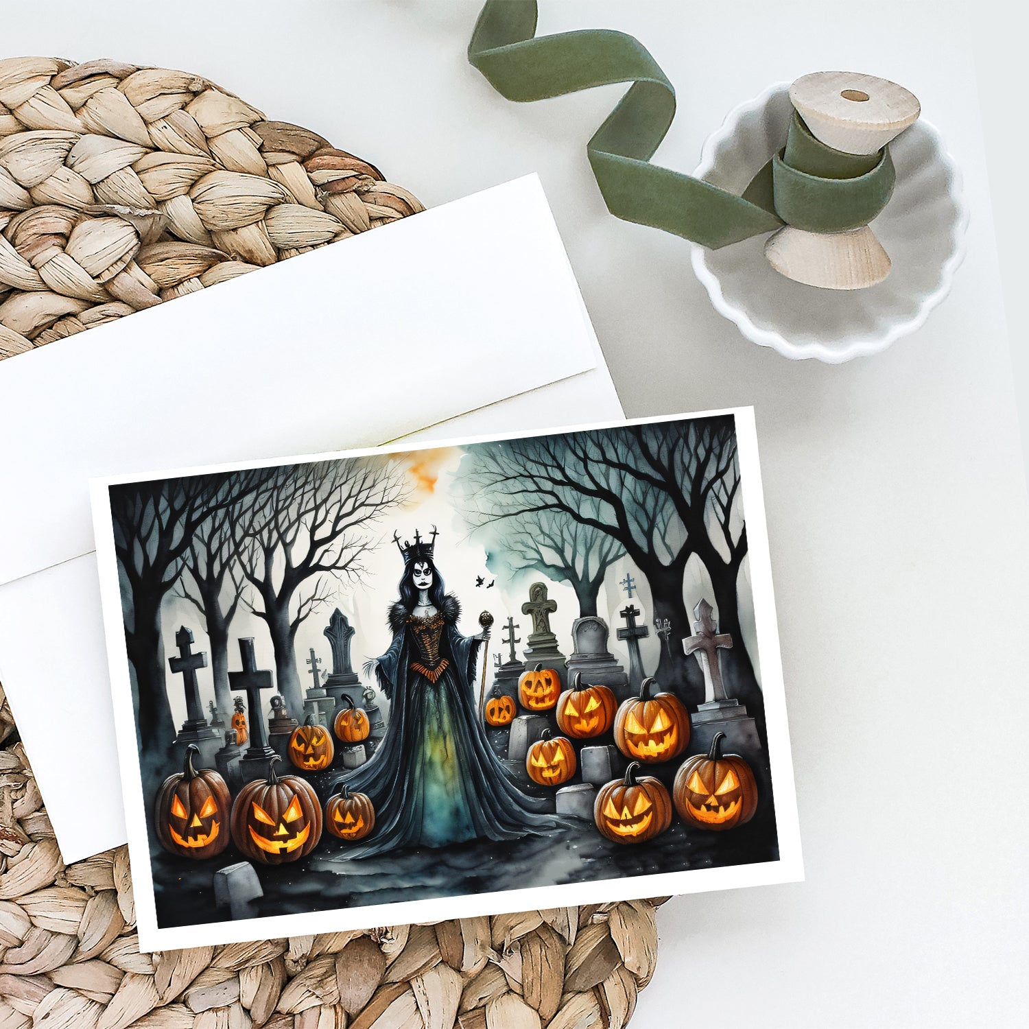 Evil Queen Spooky Halloween Greeting Cards and Envelopes Pack of 8