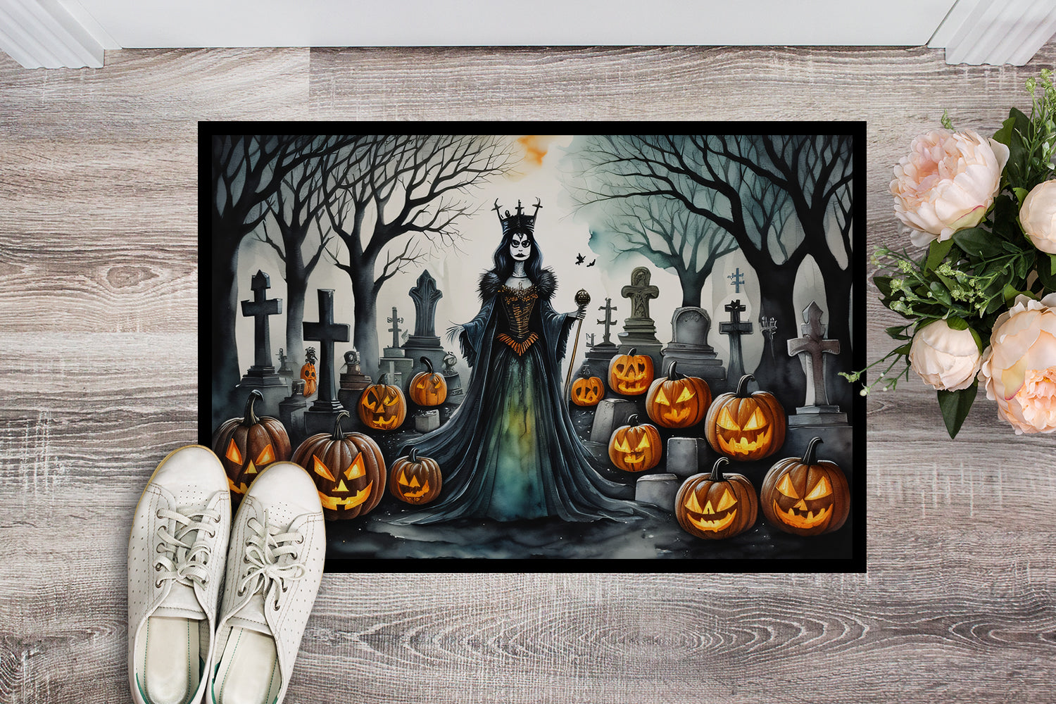 Evil Queen Spooky Halloween Indoor or Outdoor Mat 24x36