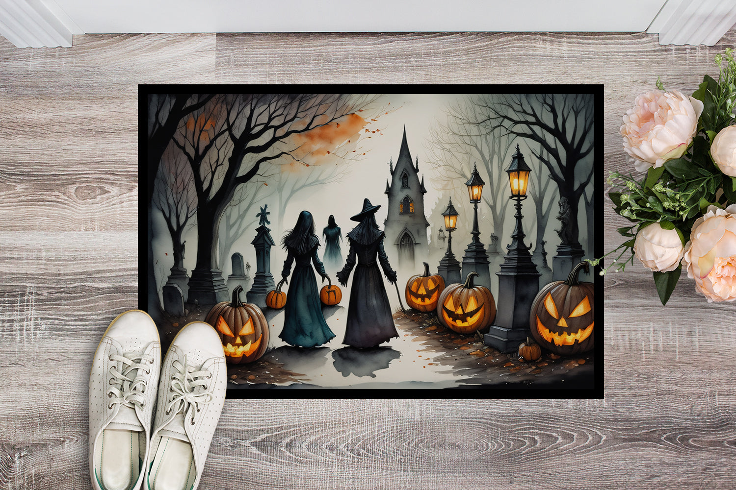 Vampires Spooky Halloween Doormat 18x27