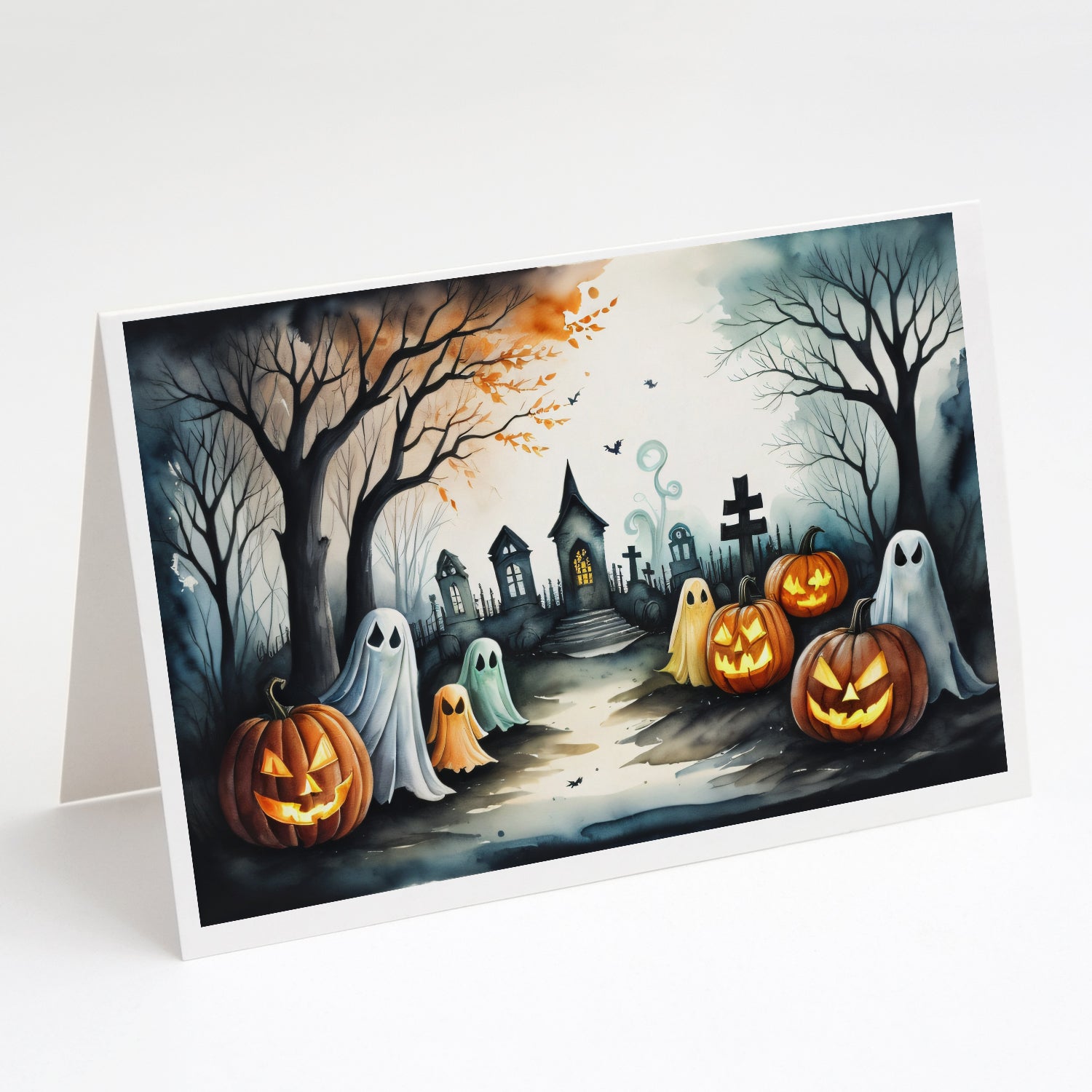 Buy this Ghosts Spooky Halloween Greeting Cards and Envelopes Pack of 8