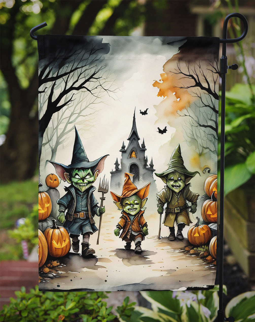 Goblins Spooky Halloween Garden Flag