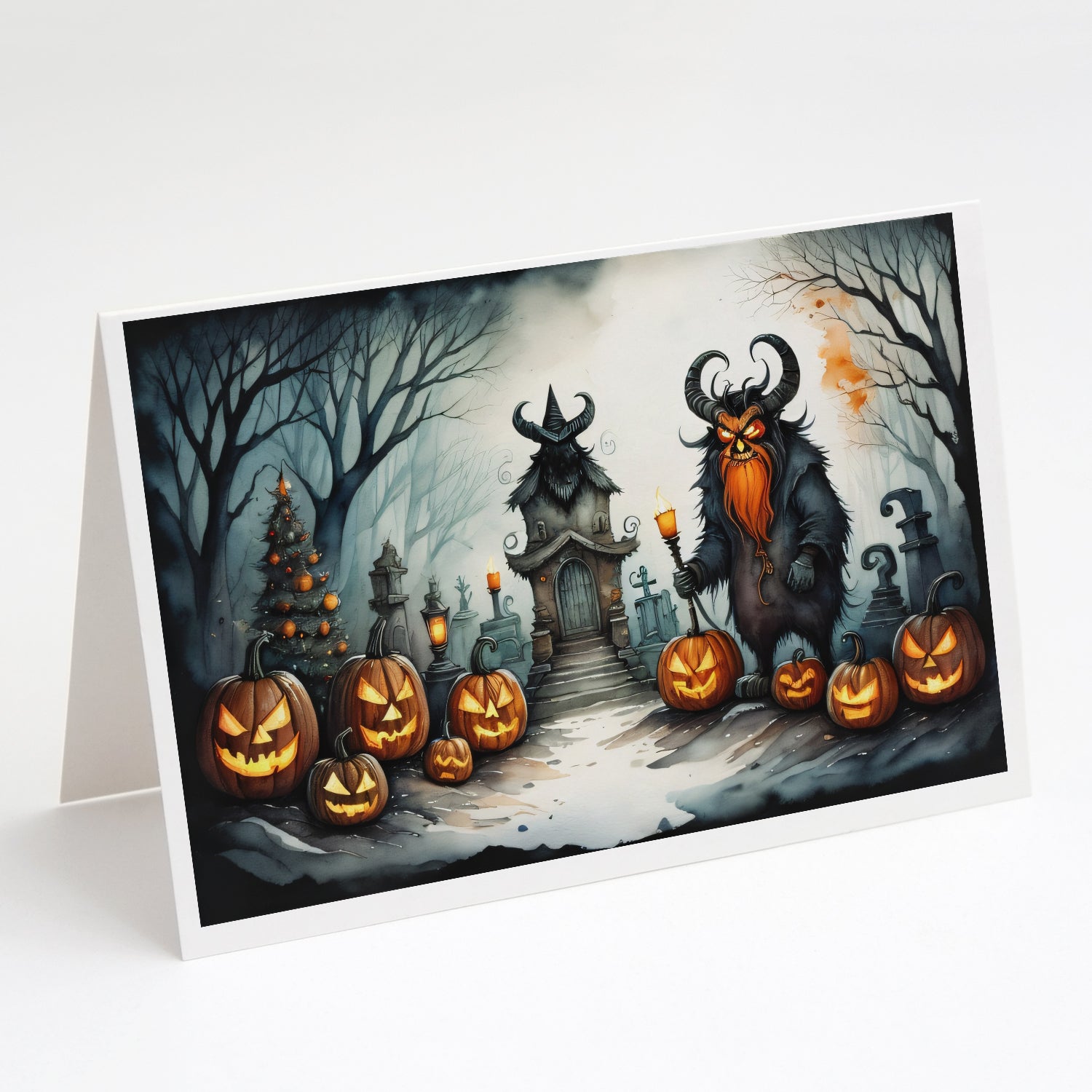 Buy this Krampus The Christmas Demon Spooky Halloween Greeting Cards and Envelopes Pack of 8