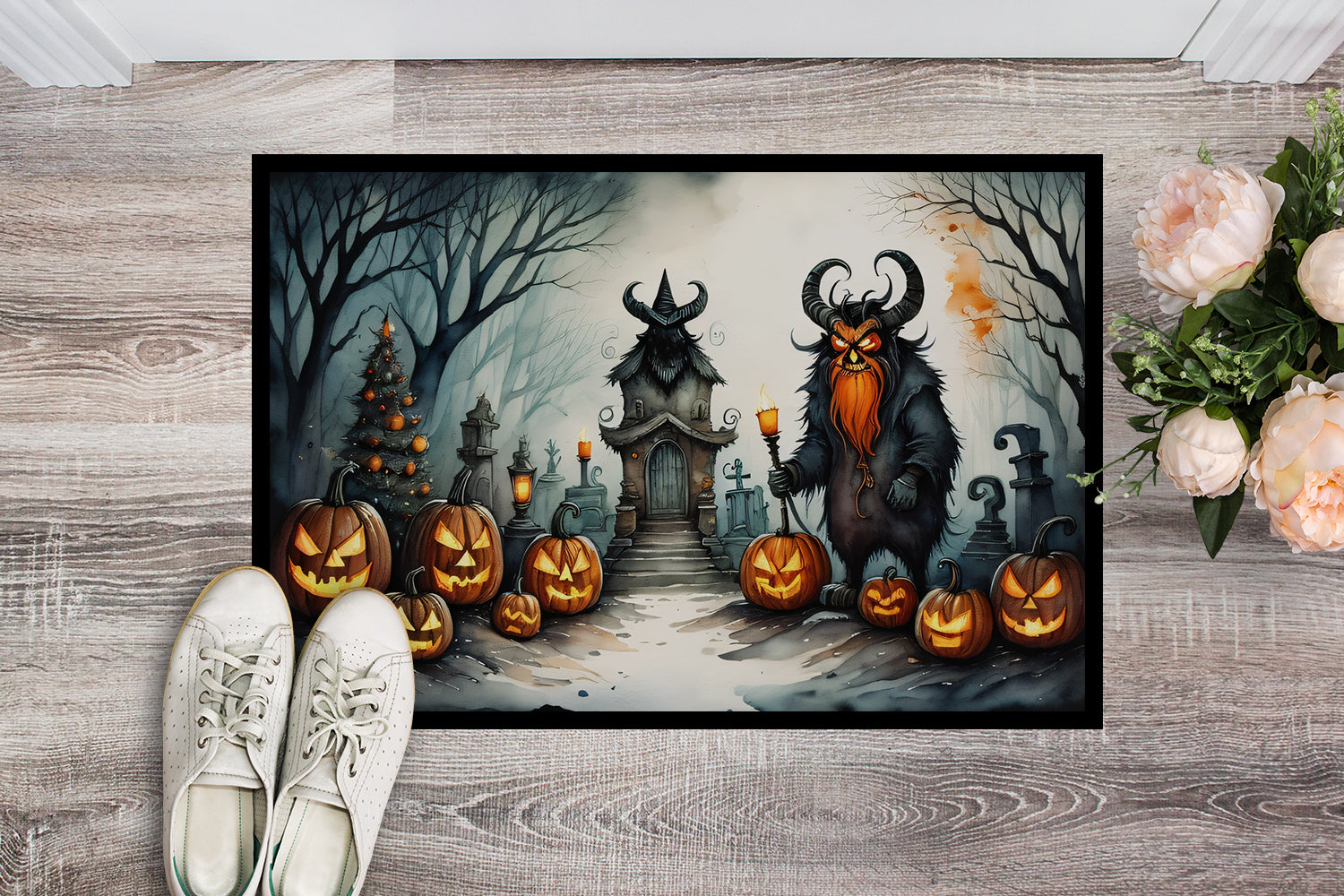 Buy this Krampus The Christmas Demon Spooky Halloween Doormat 18x27
