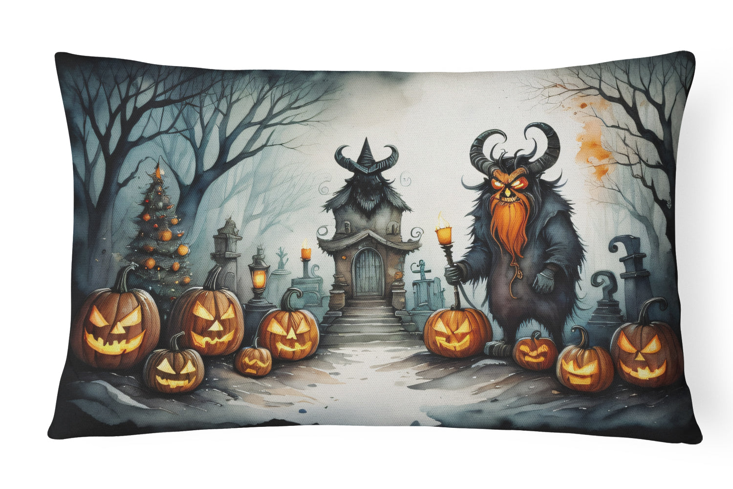 Buy this Krampus The Christmas Demon Spooky Halloween Fabric Decorative Pillow