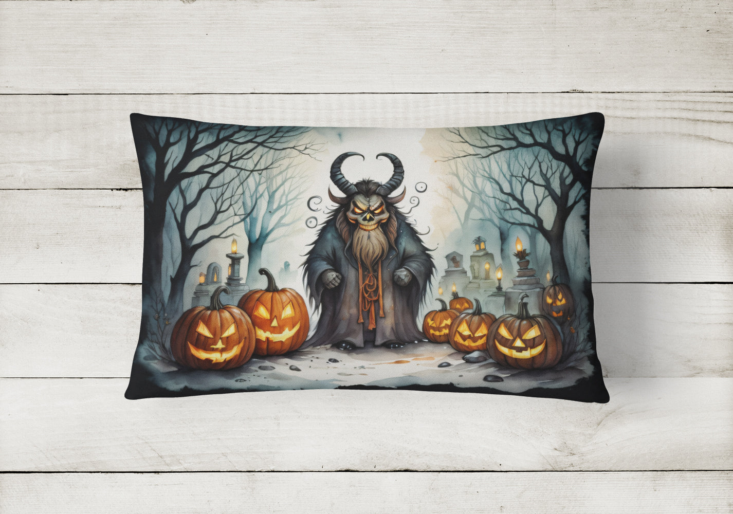 Buy this Krampus The Christmas Demon Spooky Halloween Fabric Decorative Pillow