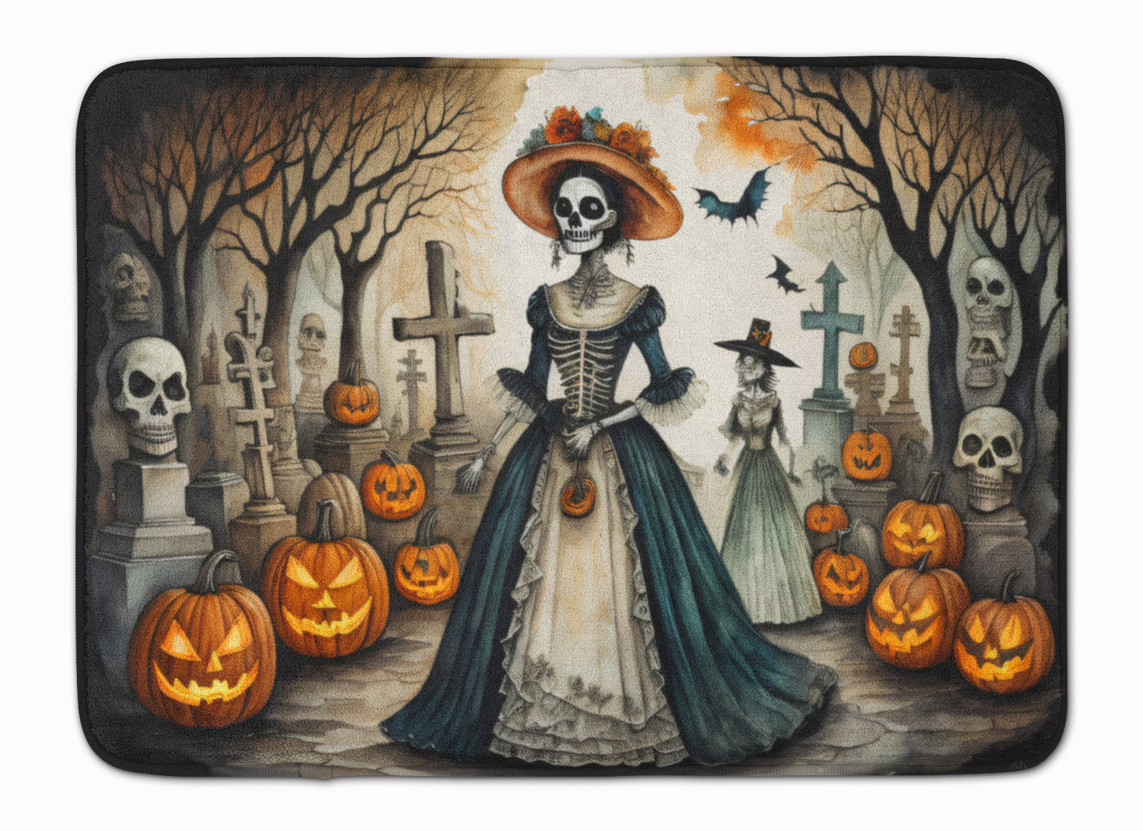 Buy this La Catrina Skeleton Spooky Halloween Memory Foam Kitchen Mat