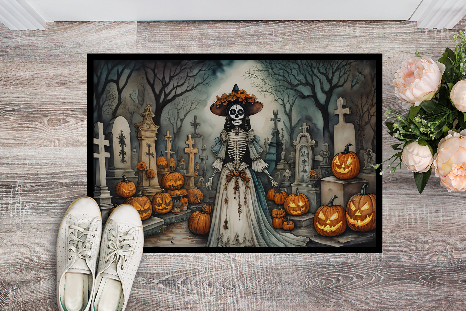 Buy this La Catrina Skeleton Spooky Halloween Doormat 18x27