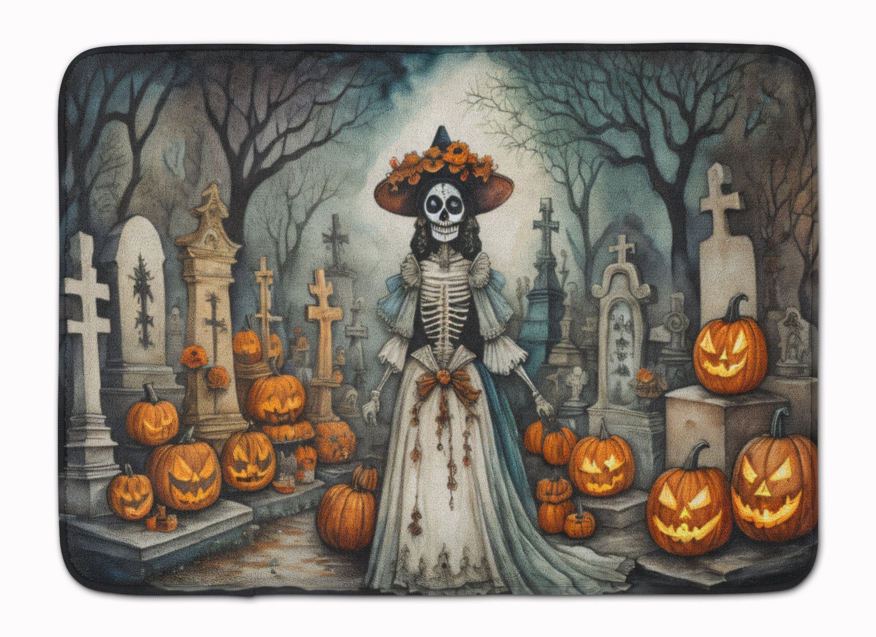 Buy this La Catrina Skeleton Spooky Halloween Memory Foam Kitchen Mat