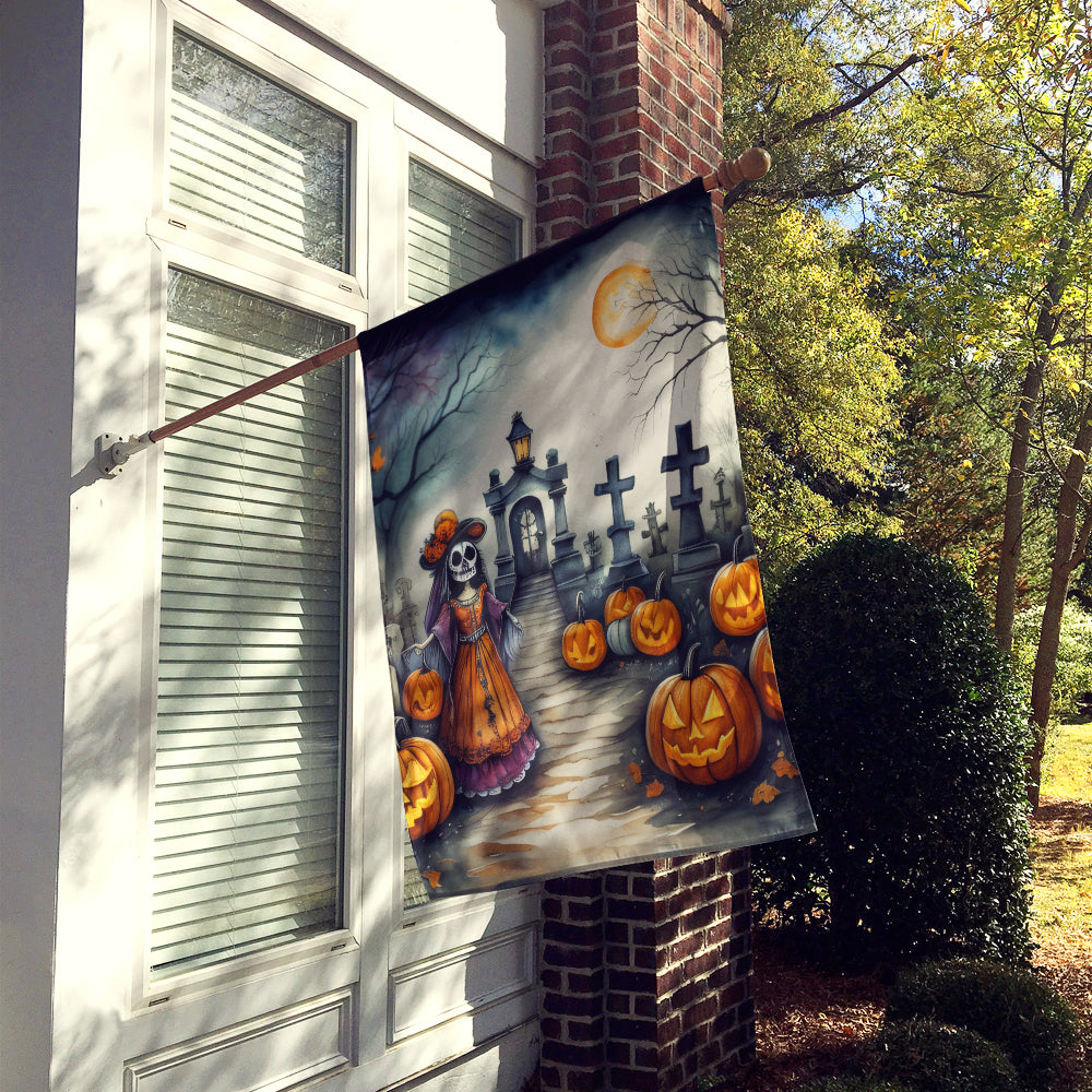 La Catrina Skeleton Spooky Halloween House Flag