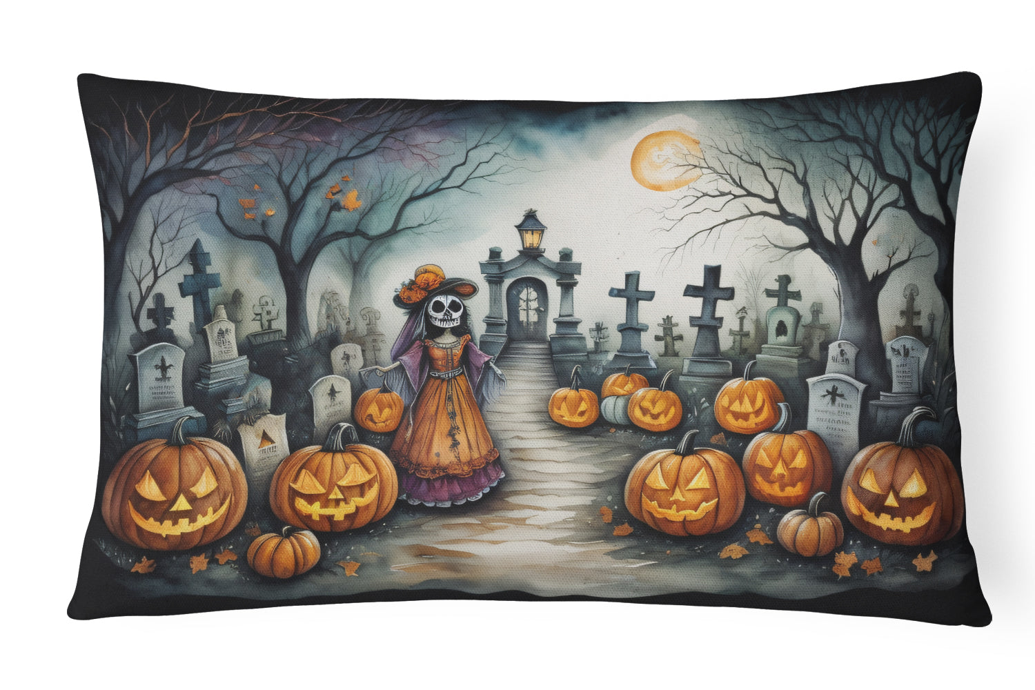 Buy this La Catrina Skeleton Spooky Halloween Fabric Decorative Pillow
