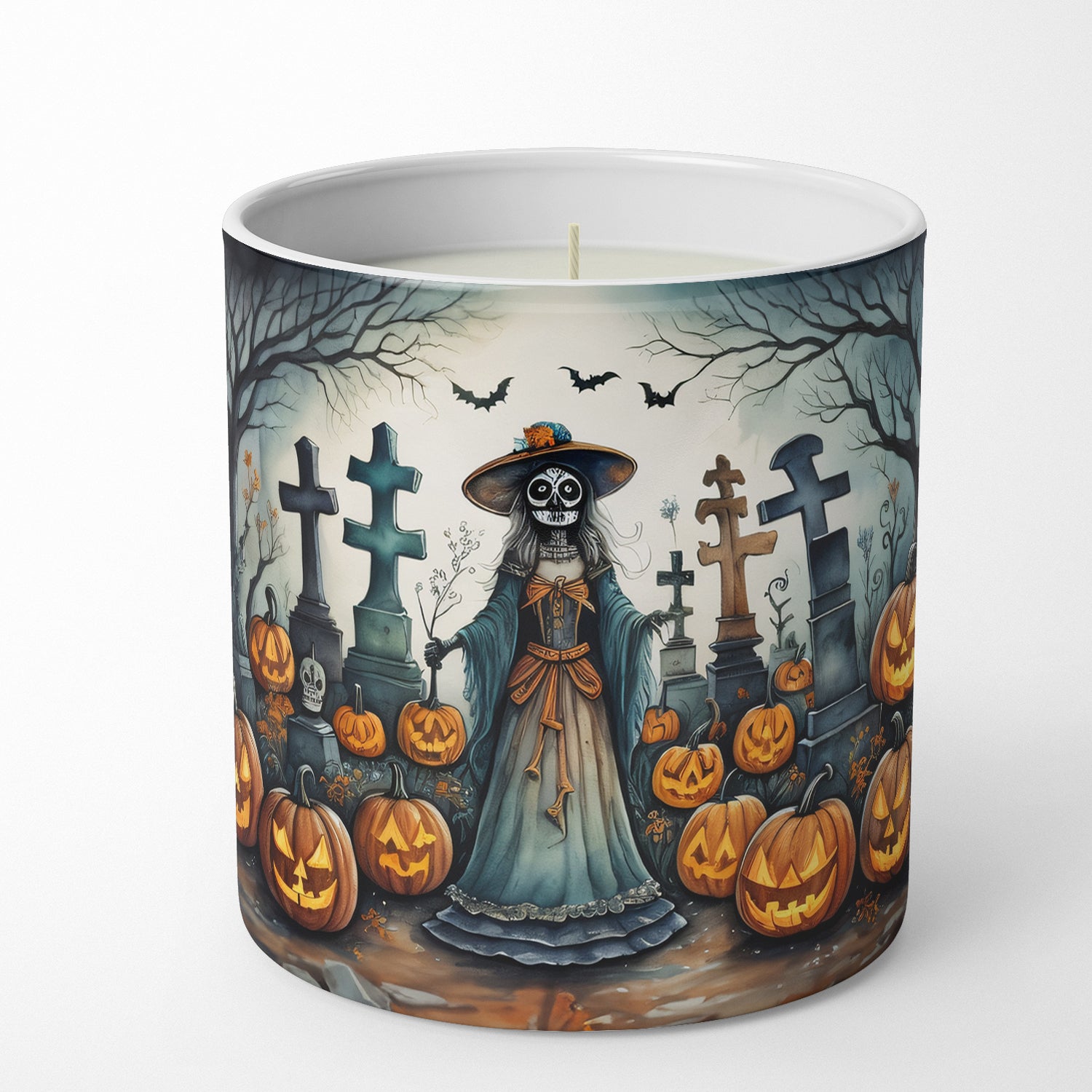 La Catrina Skeleton Spooky Halloween Decorative Soy Candle