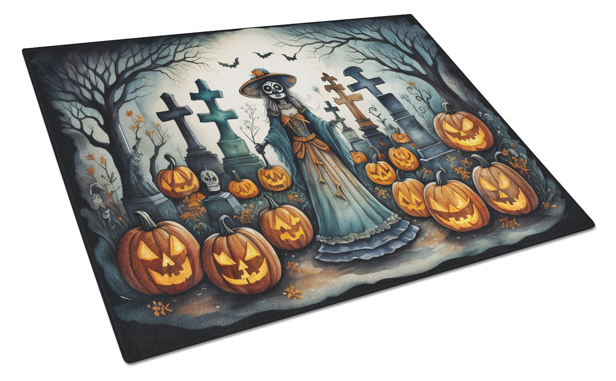 Buy this La Catrina Skeleton Spooky Halloween Glass Cutting Board Large