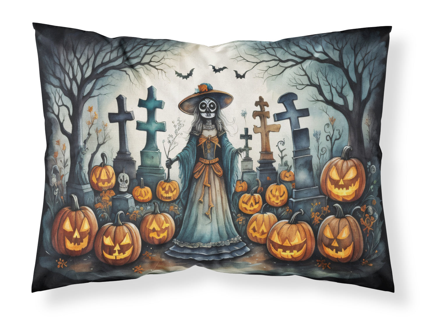 Buy this La Catrina Skeleton Spooky Halloween Fabric Standard Pillowcase