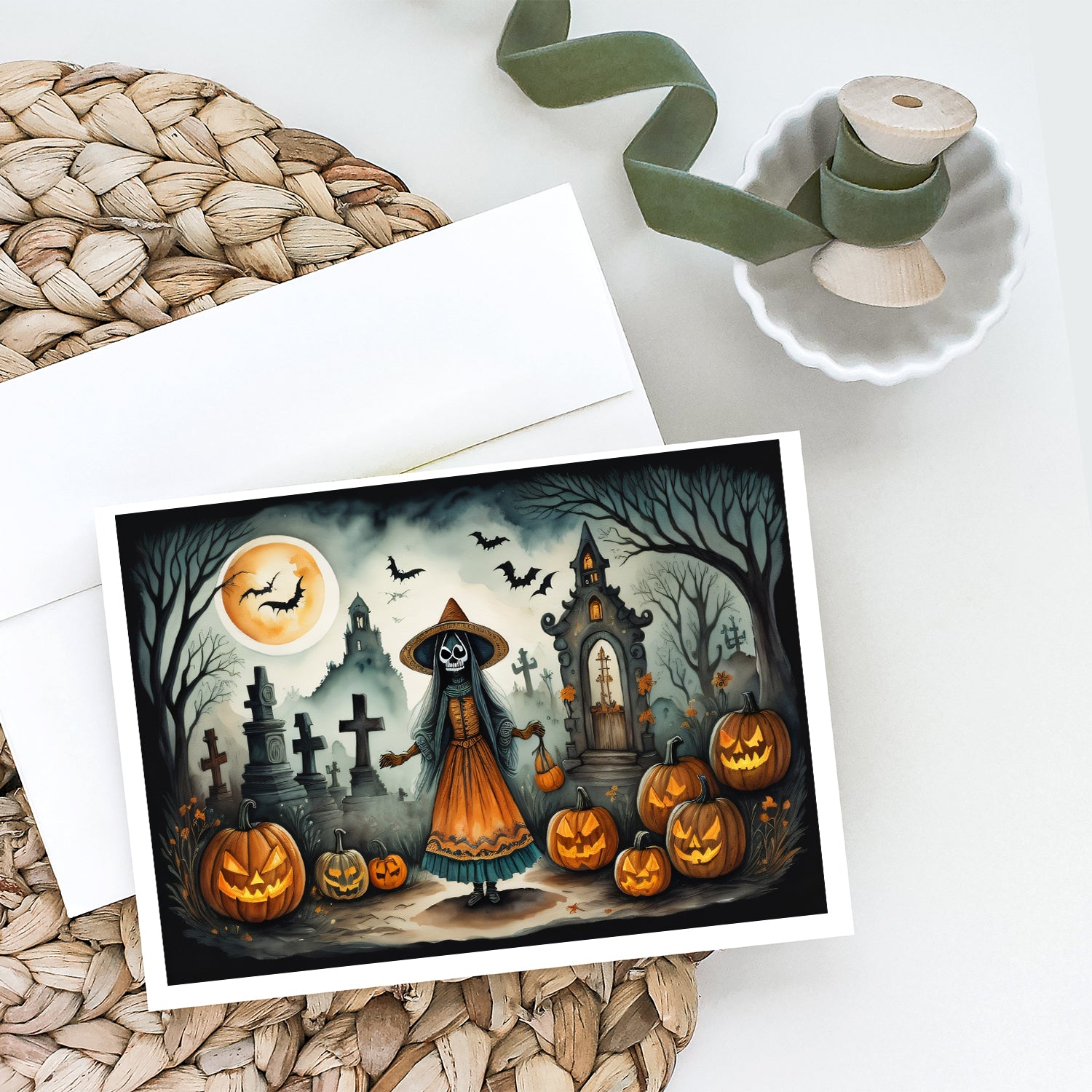 La Llorona Skeleton Spooky Halloween Greeting Cards and Envelopes Pack of 8