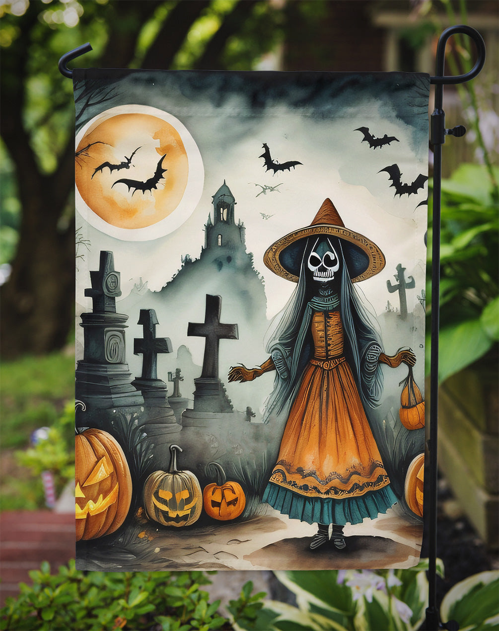 La Llorona Skeleton Spooky Halloween Garden Flag