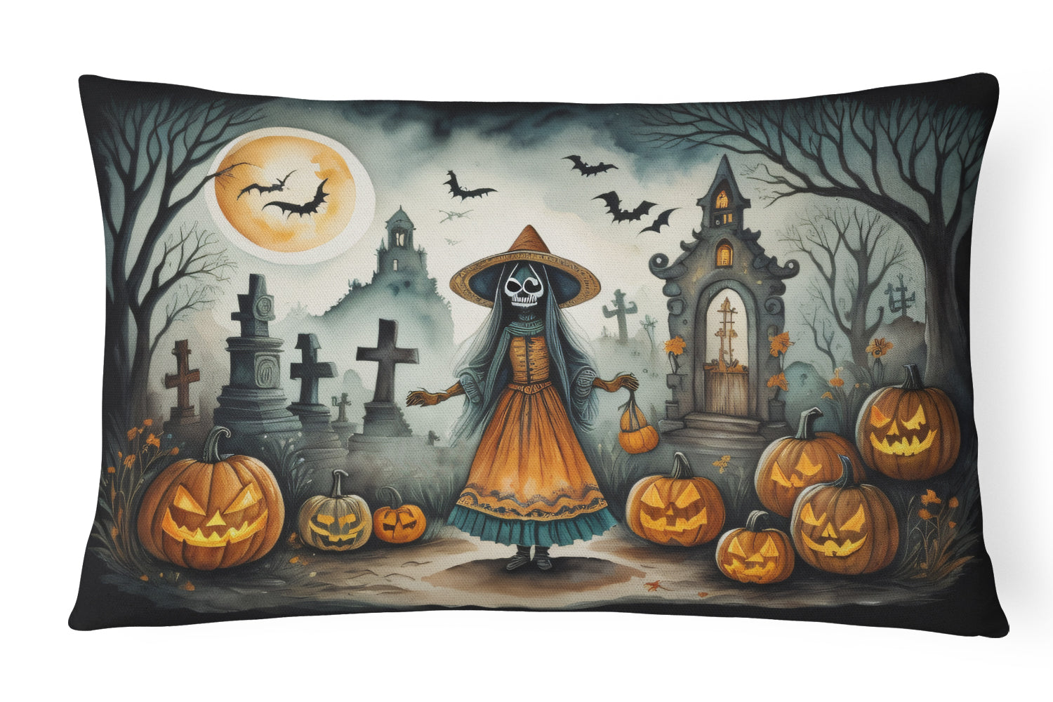 Buy this La Llorona Skeleton Spooky Halloween Fabric Decorative Pillow