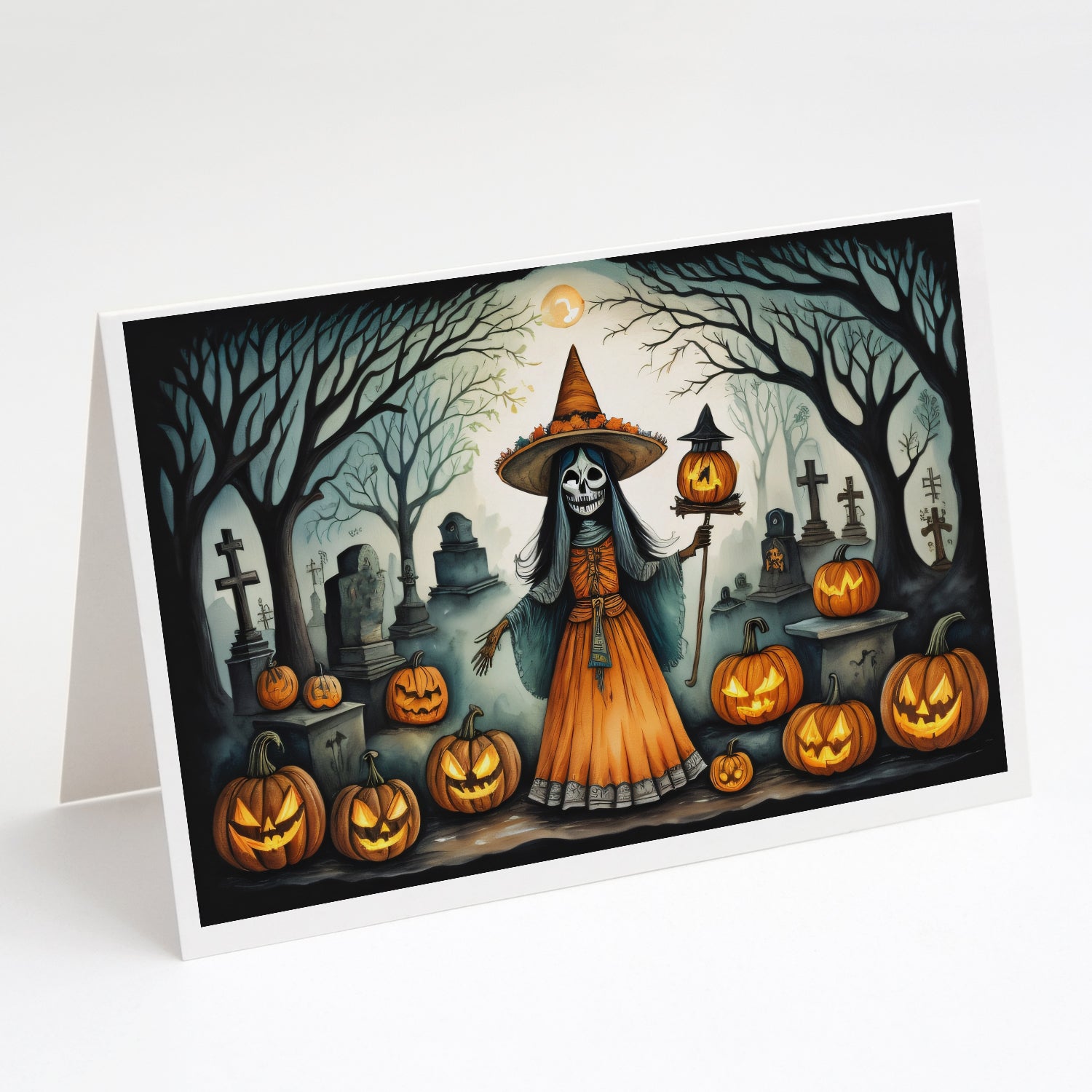 Buy this La Llorona Skeleton Spooky Halloween Greeting Cards and Envelopes Pack of 8