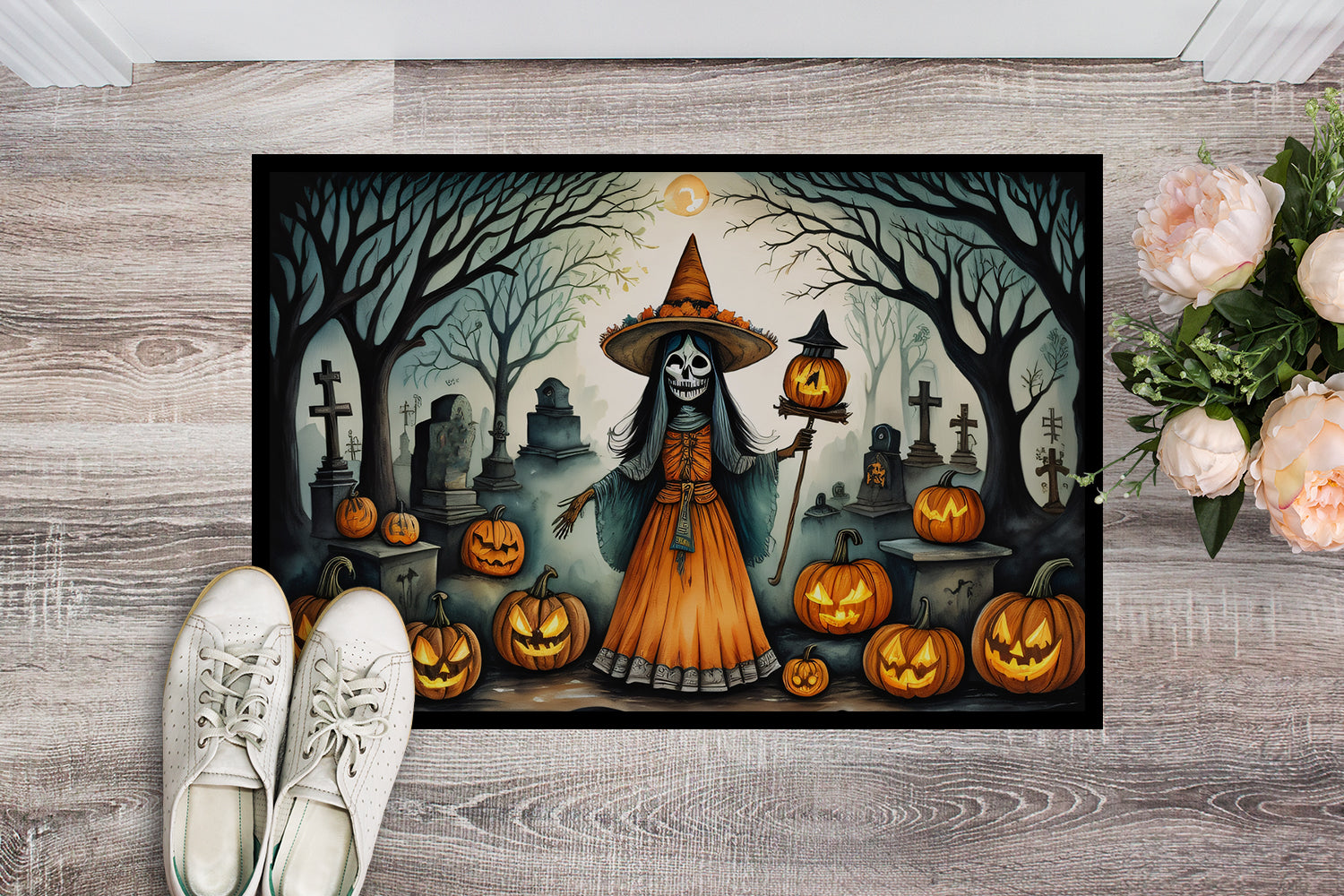 Buy this La Llorona Skeleton Spooky Halloween Doormat 18x27