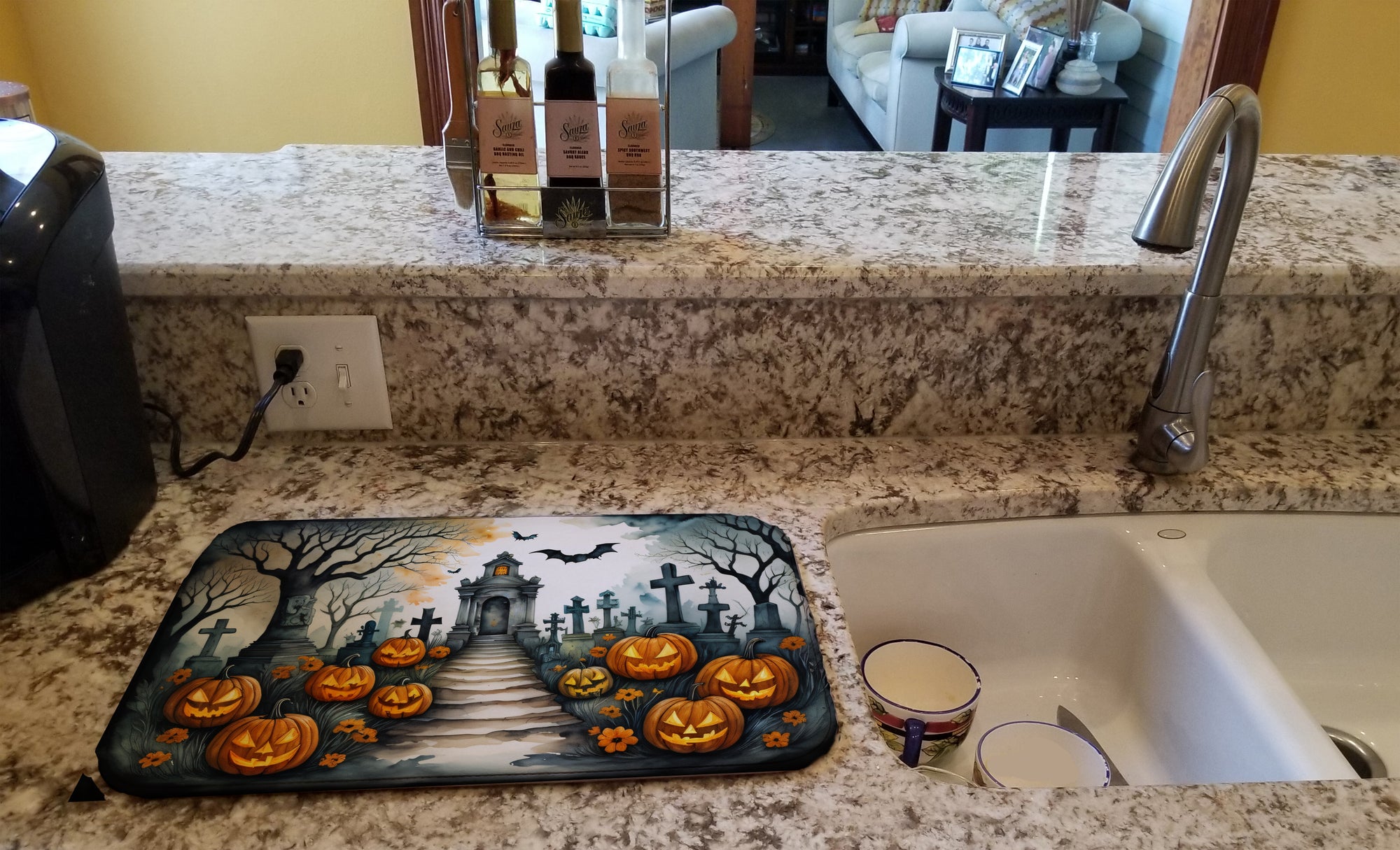 Marigold Spooky Halloween Dish Drying Mat