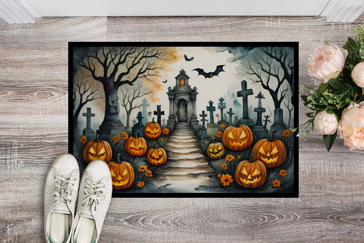 Buy this Marigold Spooky Halloween Indoor or Outdoor Mat 24x36