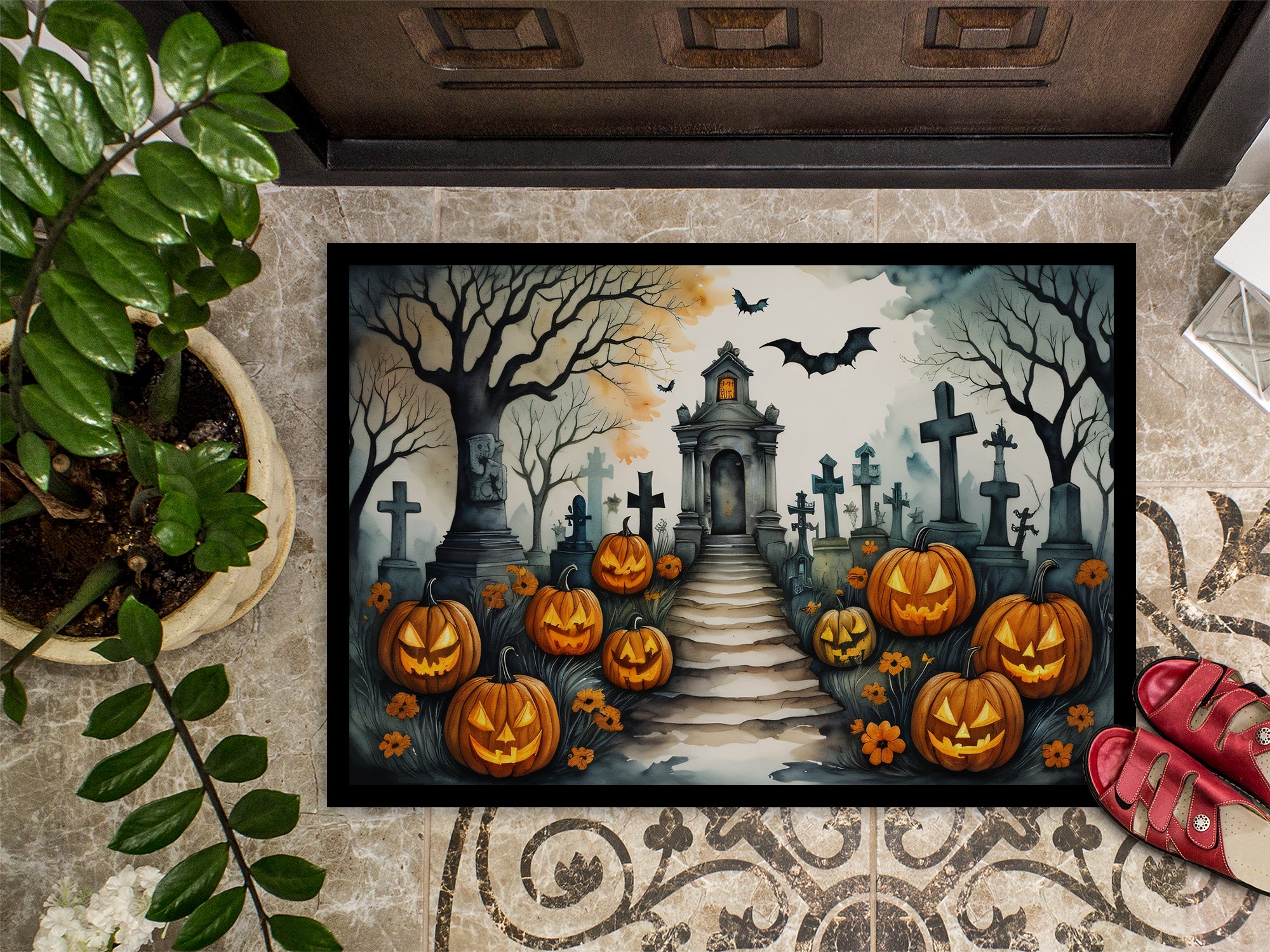 Marigold Spooky Halloween Indoor or Outdoor Mat 24x36
