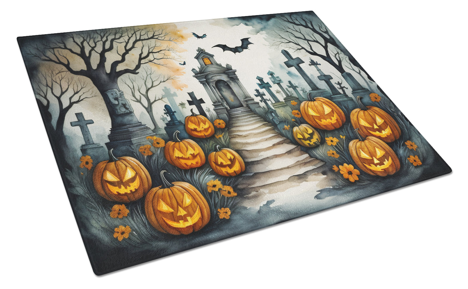 Buy this Marigold Spooky Halloween Glass Cutting Board Large