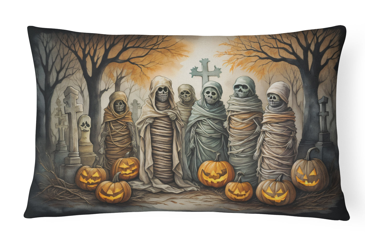 Buy this Mummies Spooky Halloween Fabric Decorative Pillow