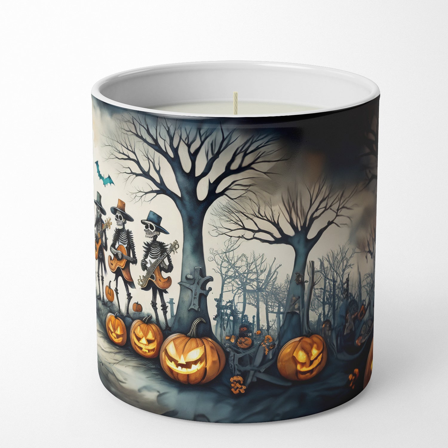 Mariachi Skeleton Band Spooky Halloween Decorative Soy Candle