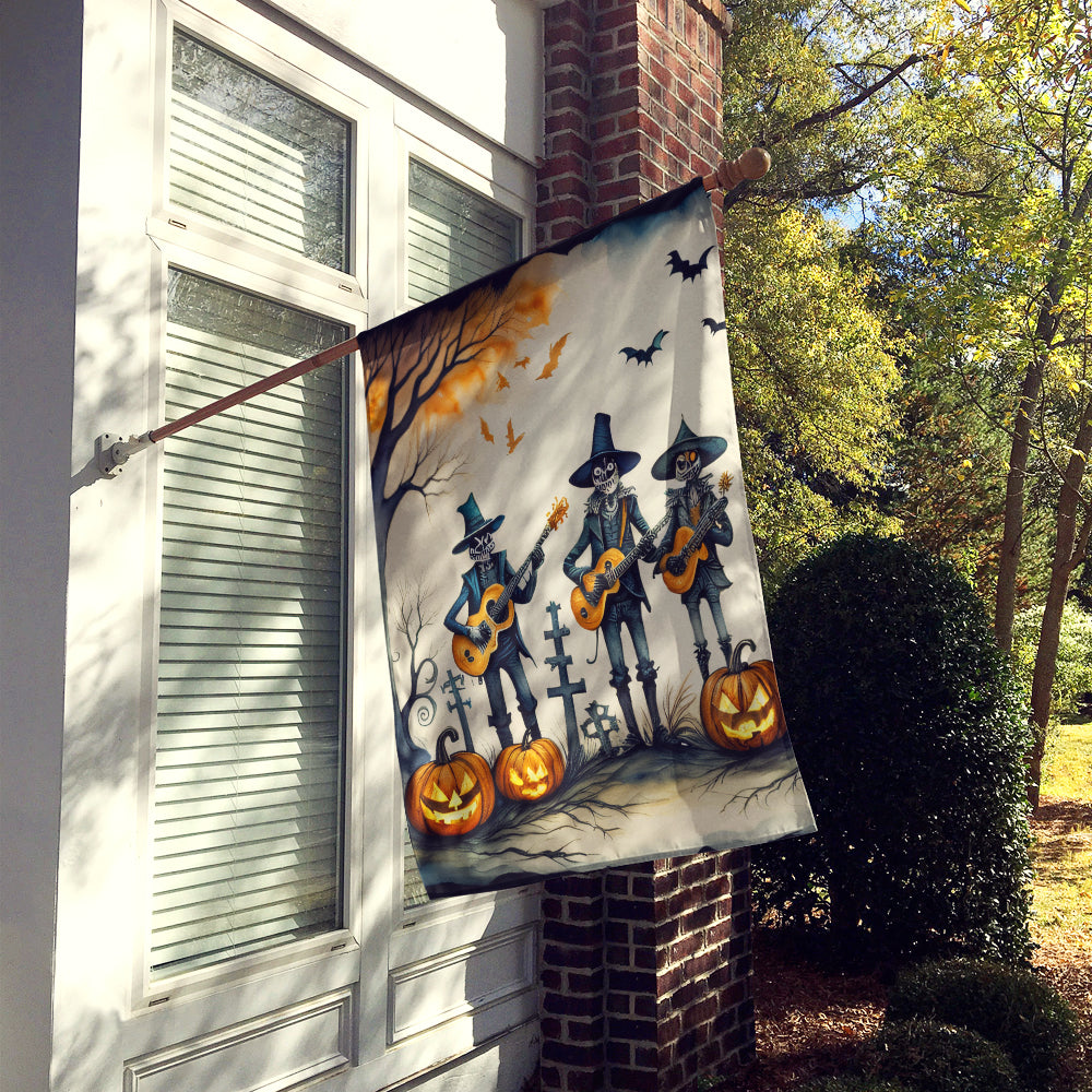 Mariachi Skeleton Band Spooky Halloween House Flag