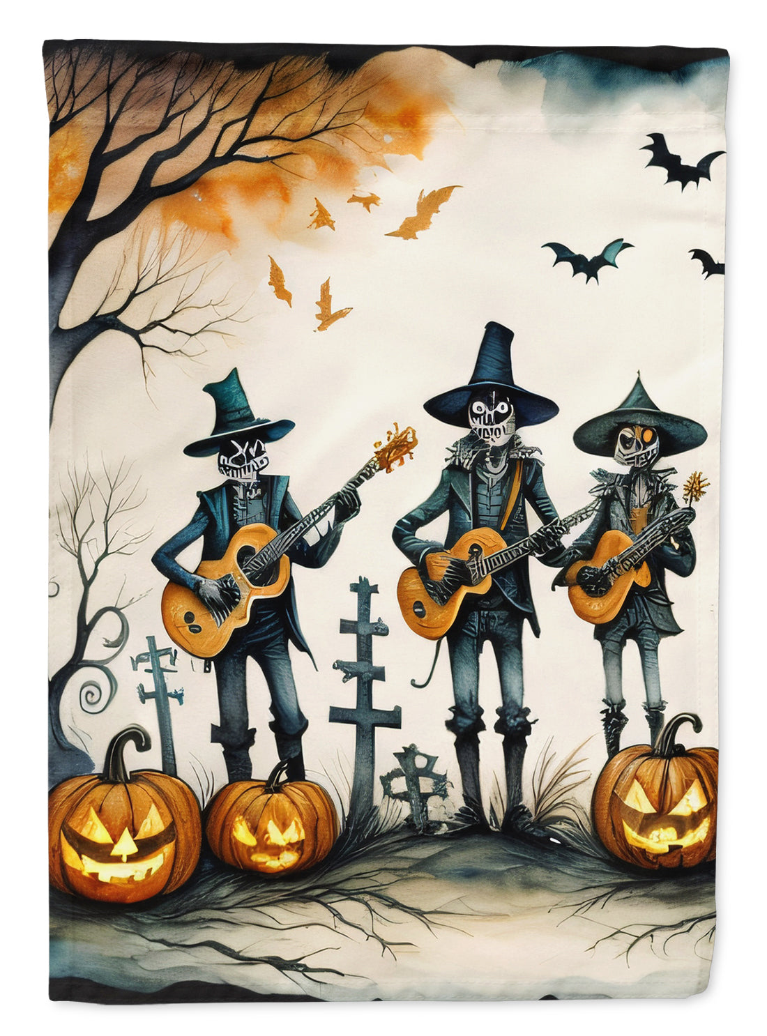 Buy this Mariachi Skeleton Band Spooky Halloween House Flag